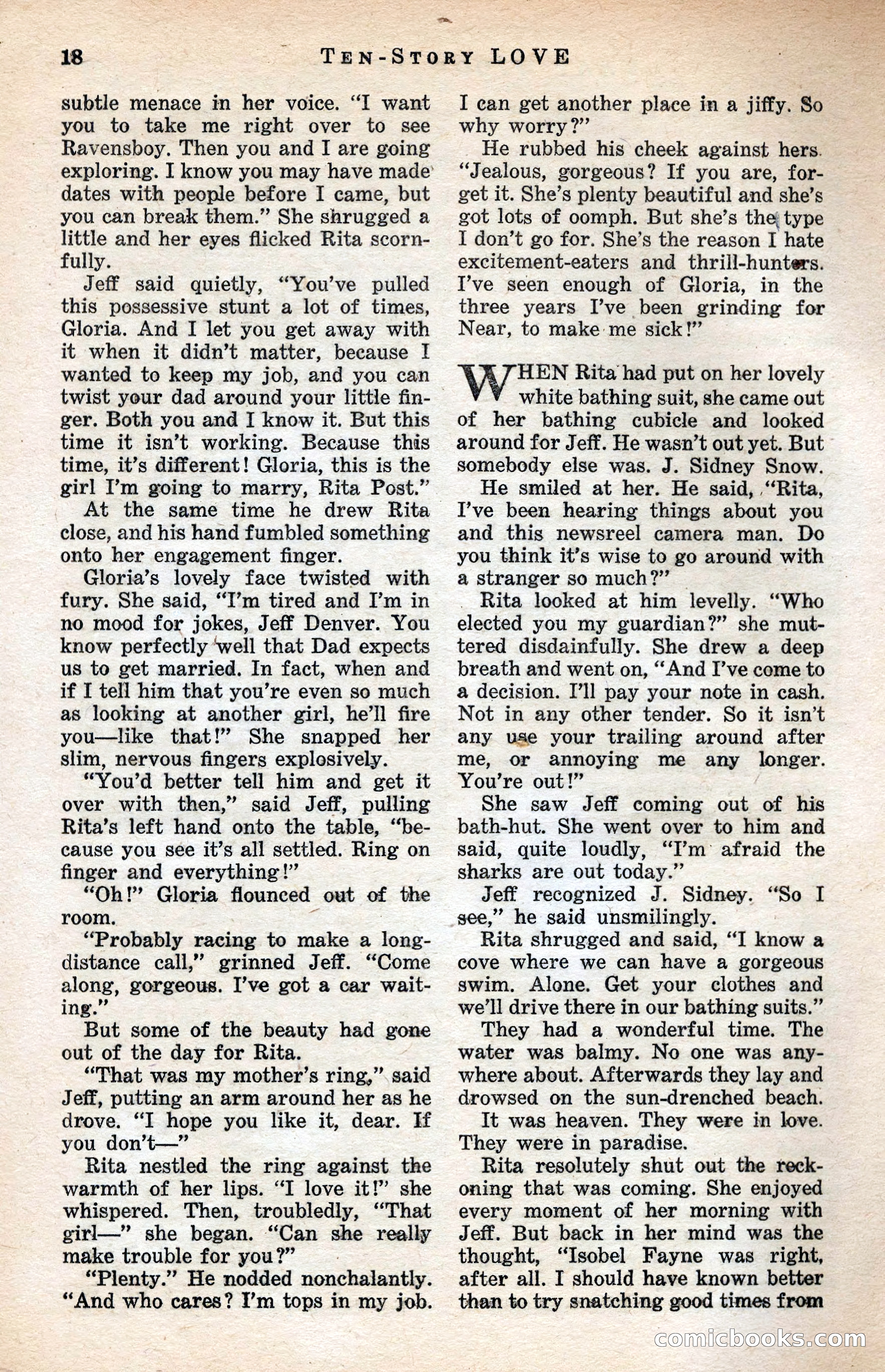 Ten-Story Love Magazine, January 1941 — page 20 of 116