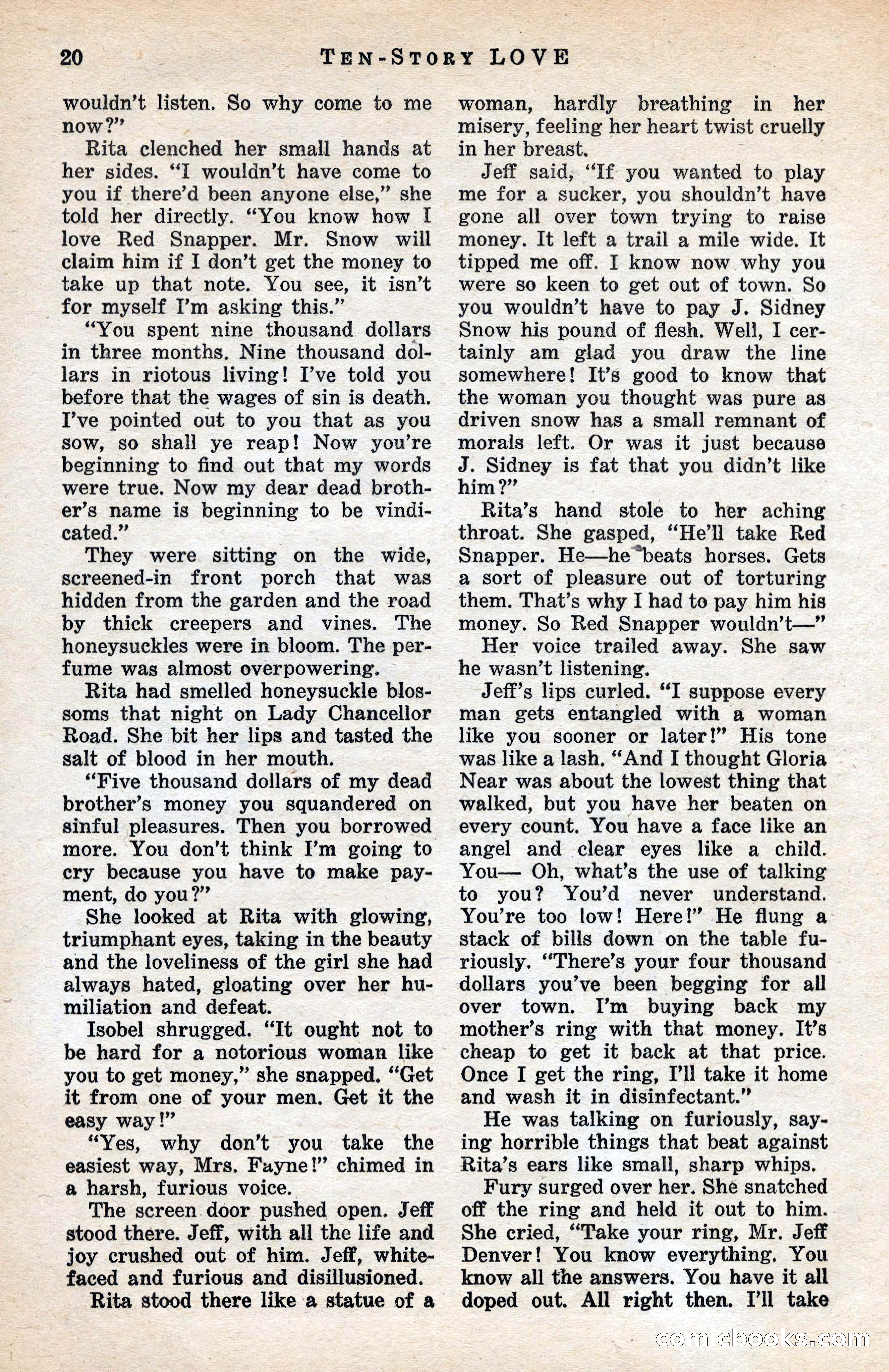 Ten-Story Love Magazine, January 1941 — page 22 of 116