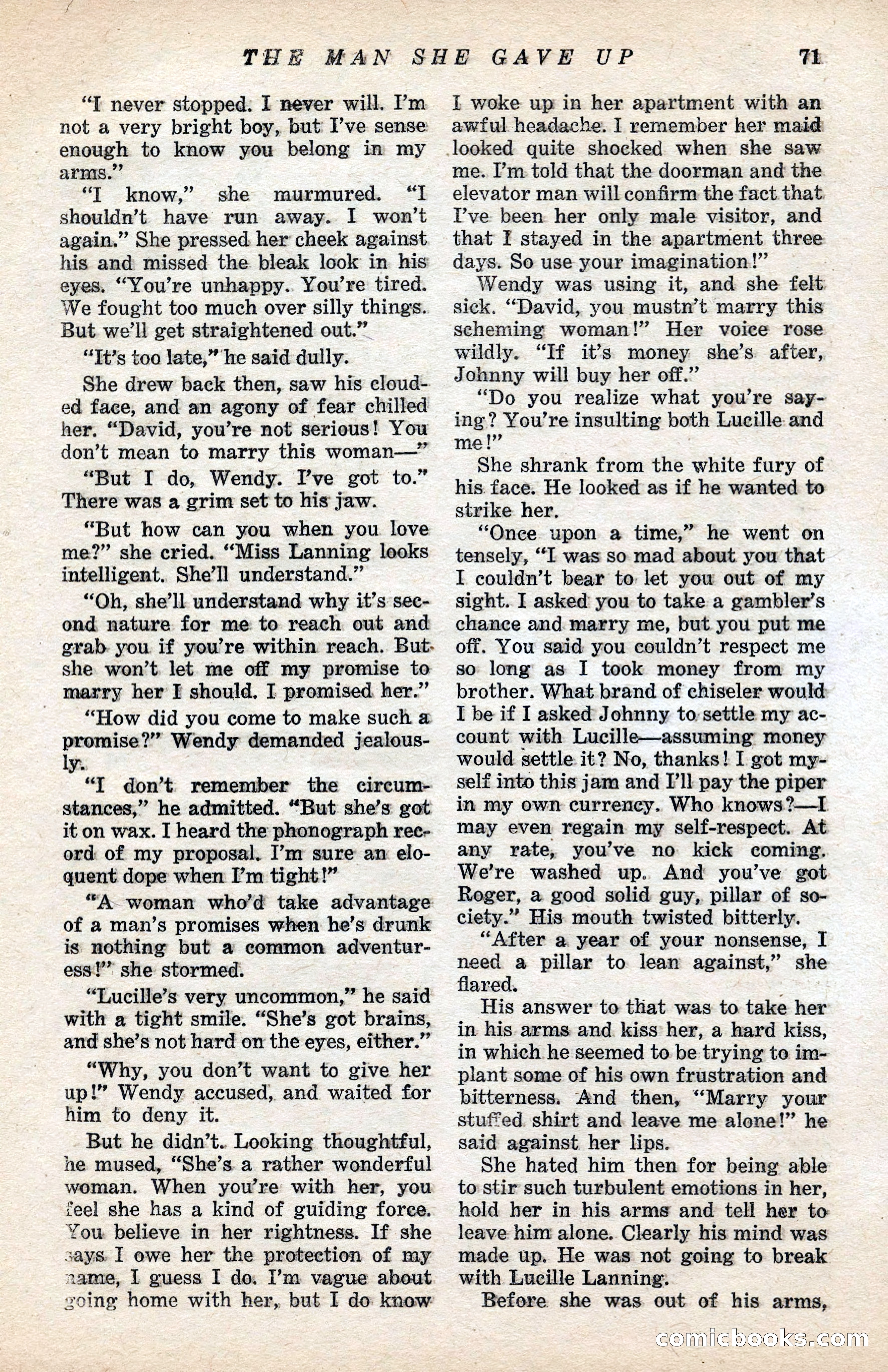 Ten-Story Love Magazine, January 1941 — page 73 of 116