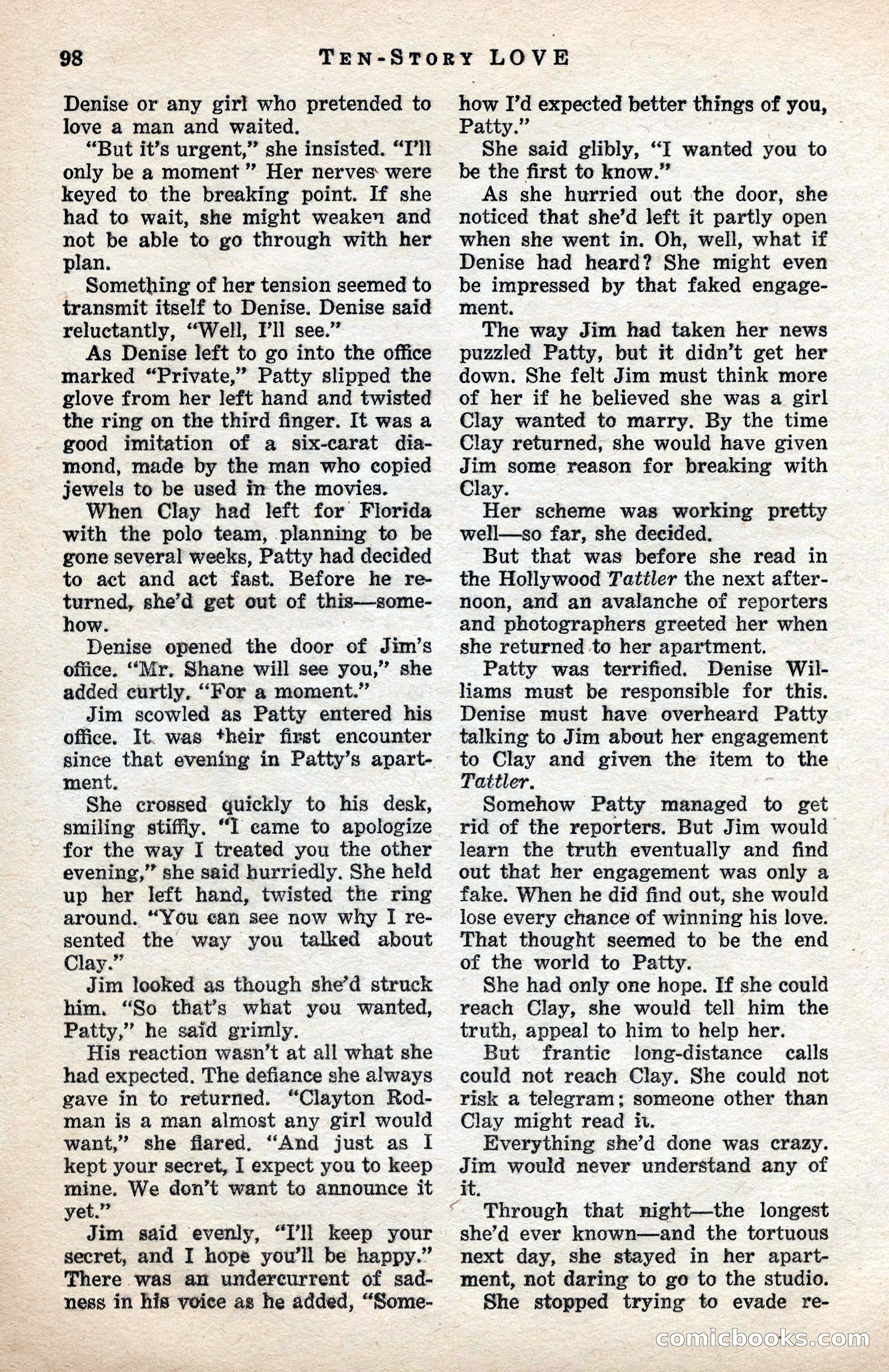 Ten-Story Love Magazine, January 1941 — page 100 of 116