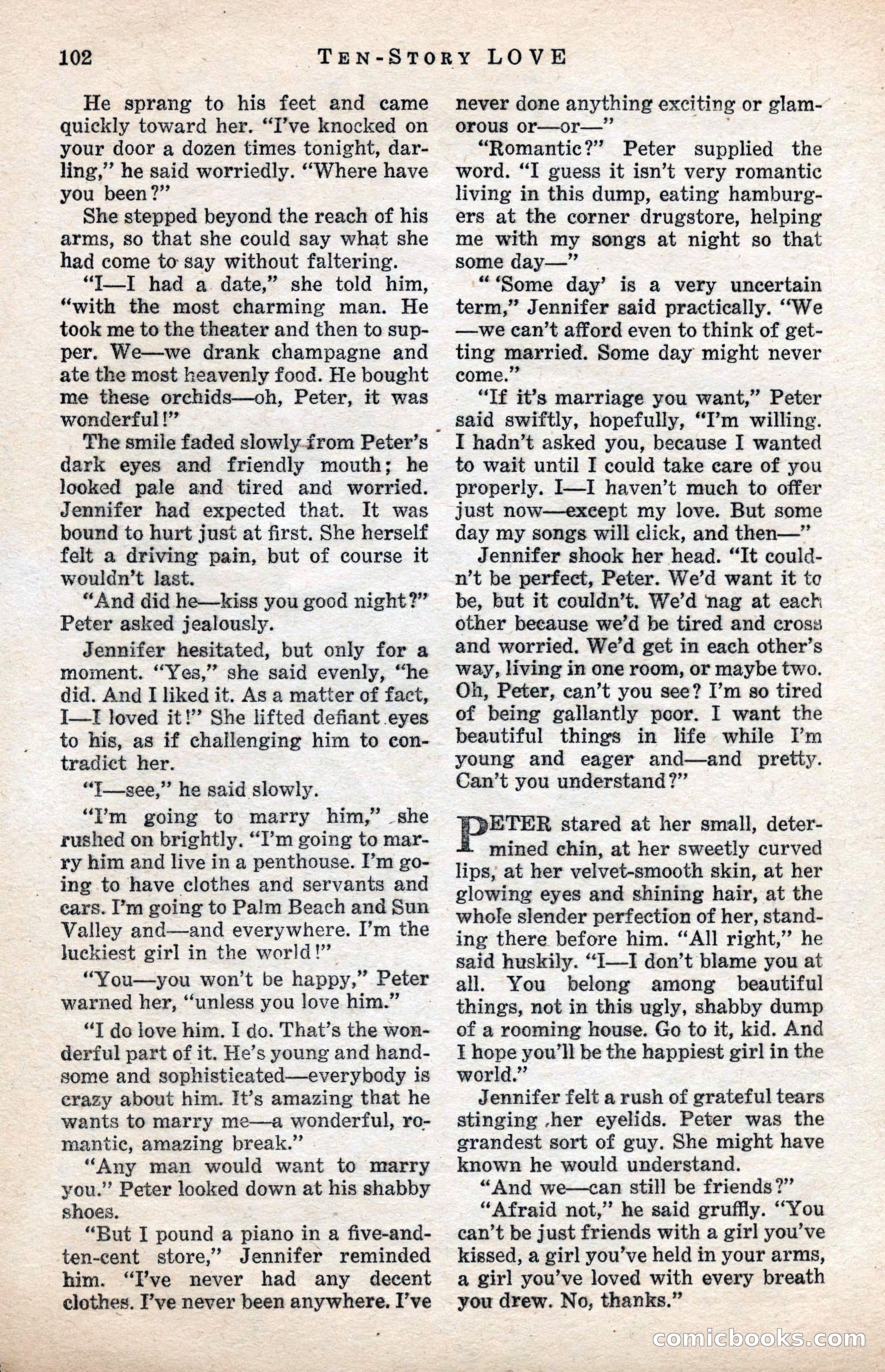 Ten-Story Love Magazine, January 1941 — page 104 of 116