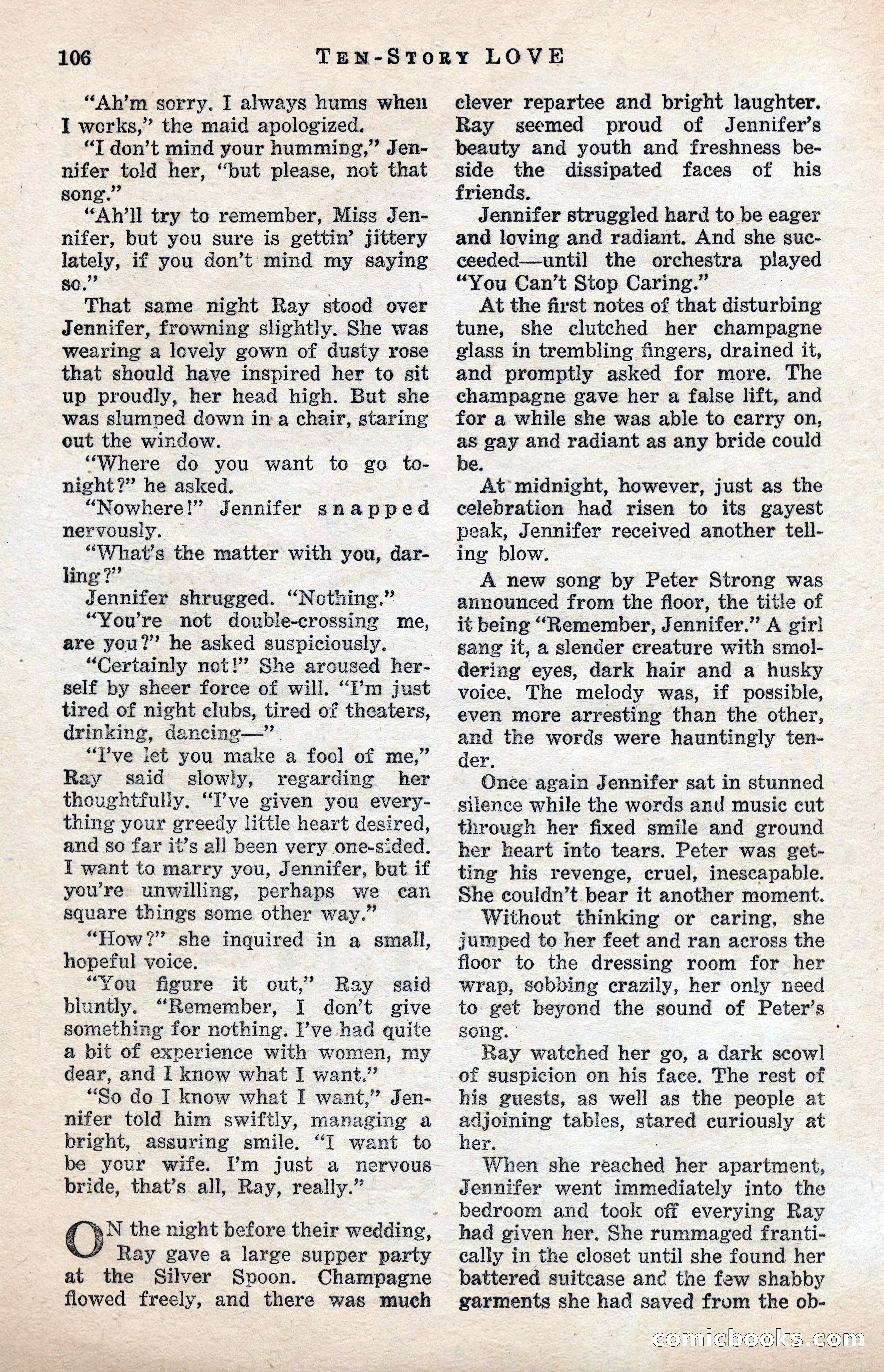 Ten-Story Love Magazine, January 1941 — page 108 of 116
