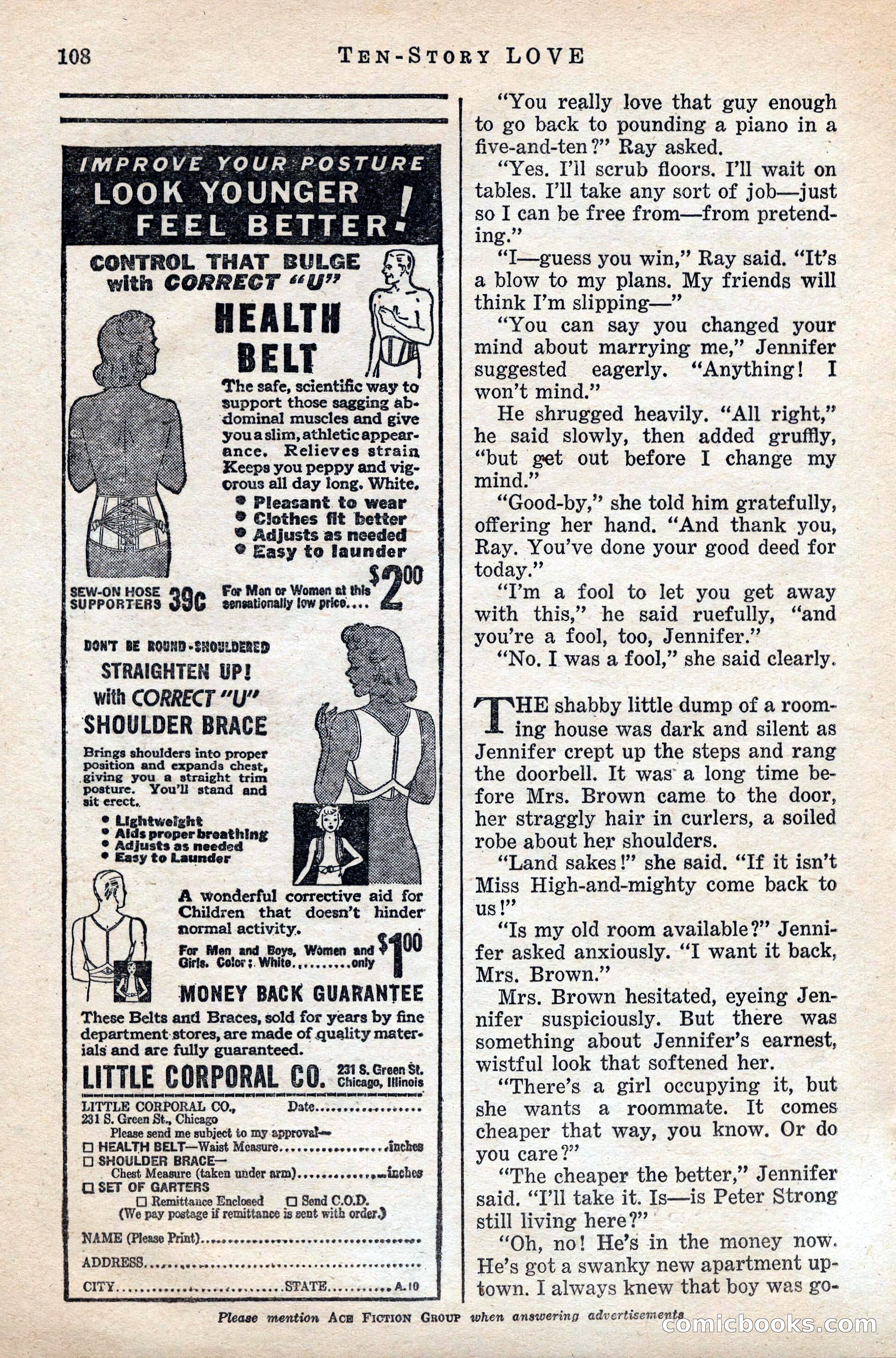 Ten-Story Love Magazine, January 1941 — page 110 of 116