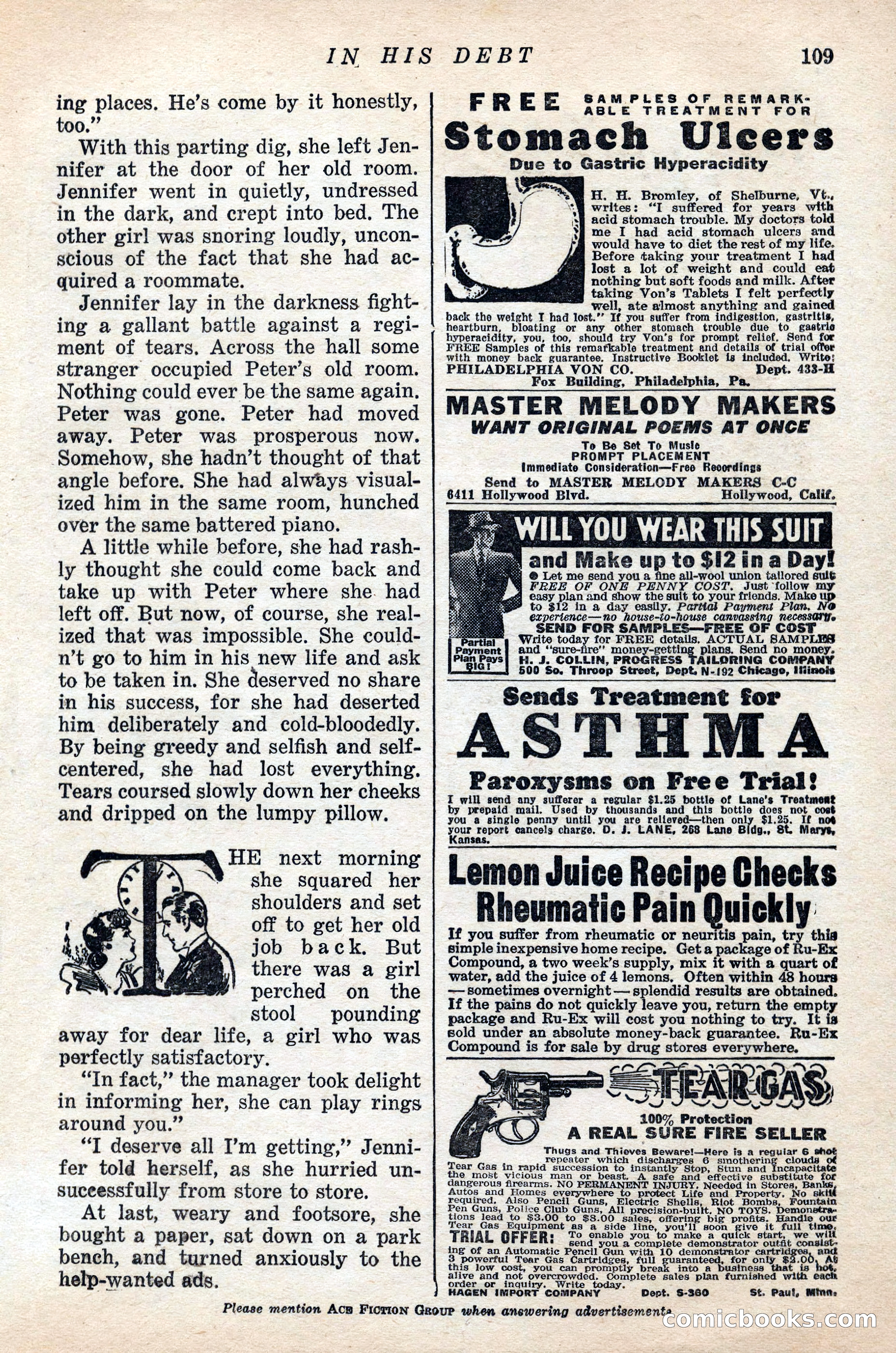 Ten-Story Love Magazine, January 1941 — page 111 of 116