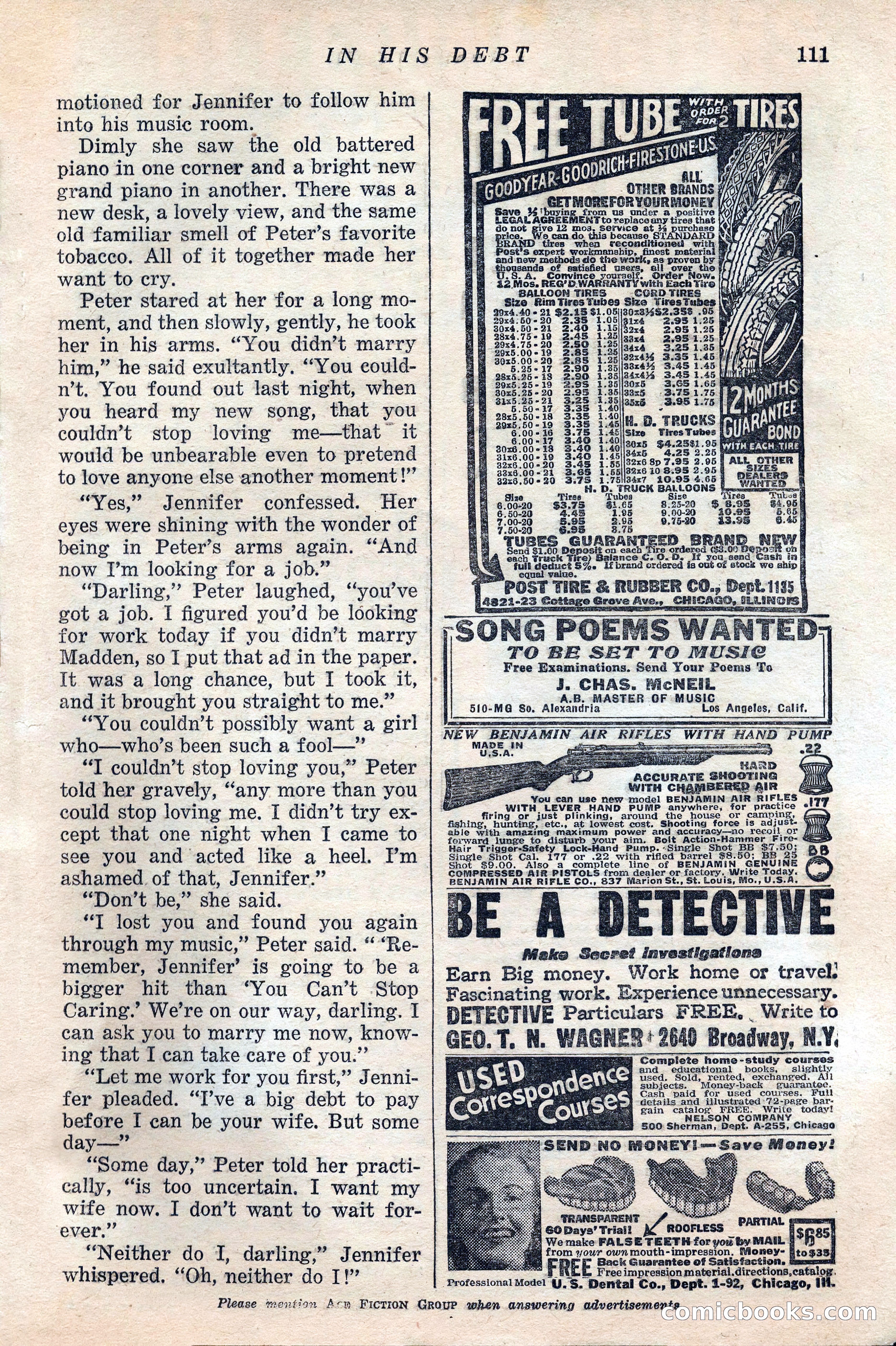 Ten-Story Love Magazine, January 1941 — page 113 of 116