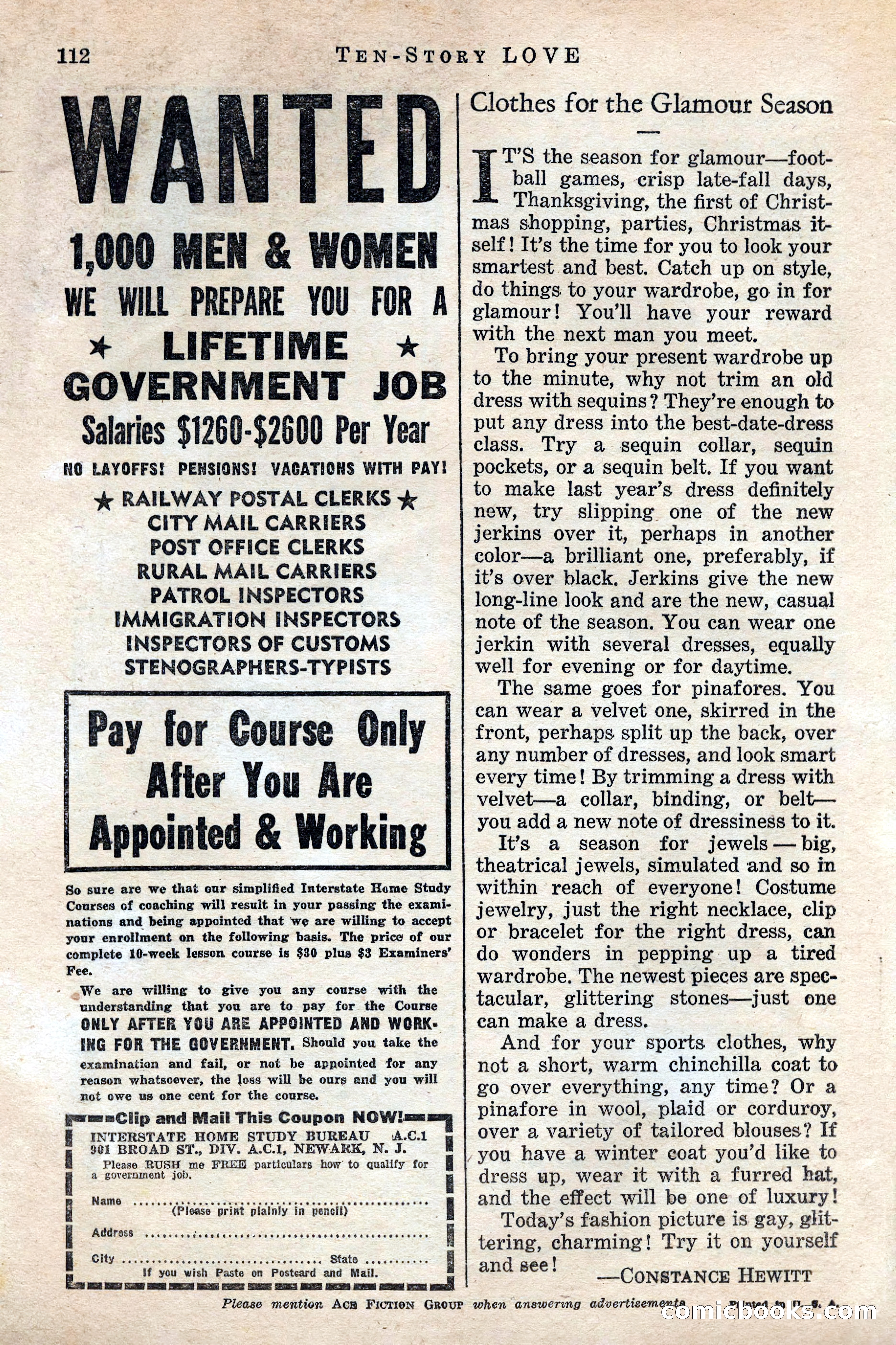 Ten-Story Love Magazine, January 1941 — page 114 of 116