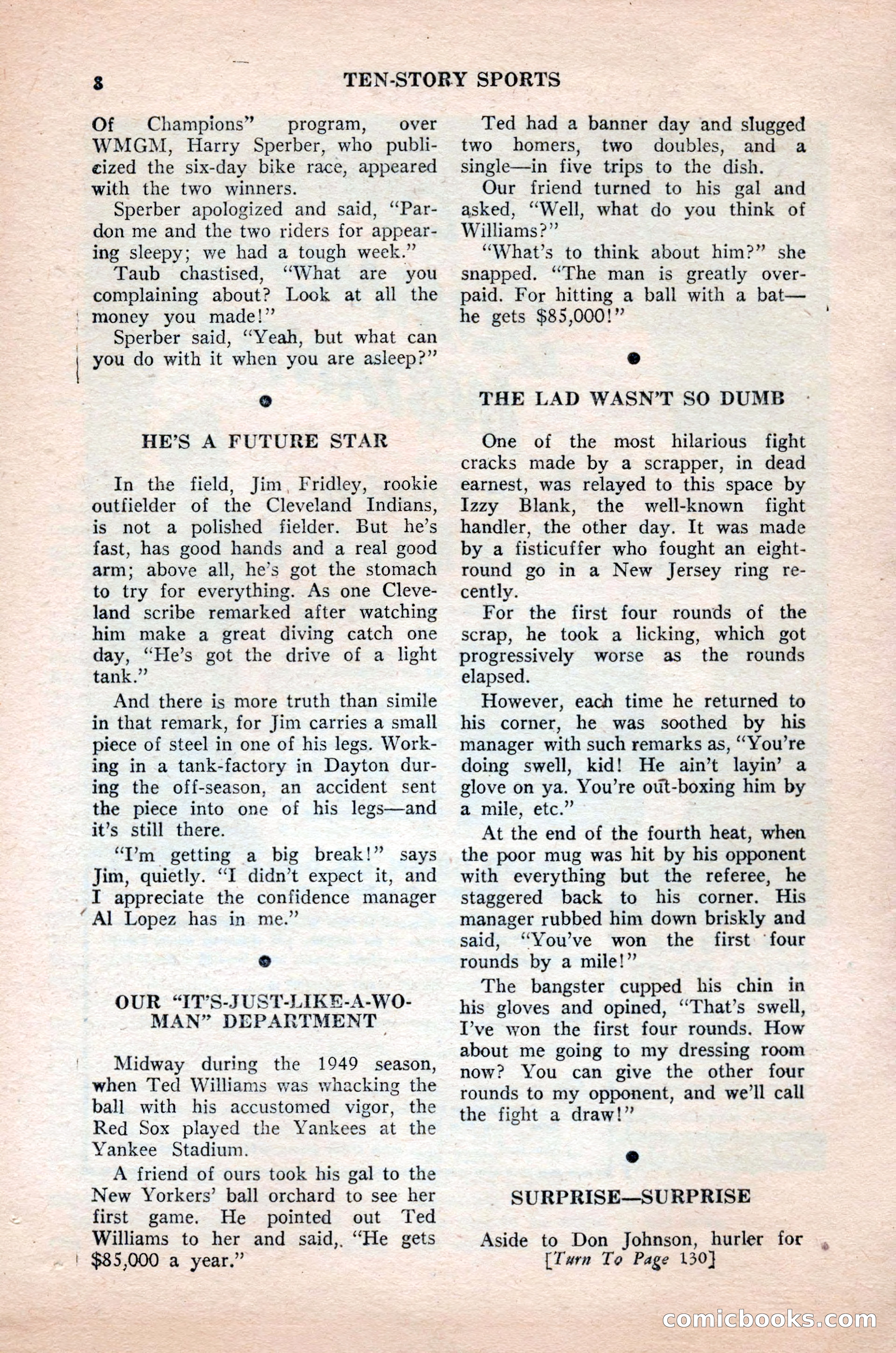 Ten-Story Sports, October 1952 — page 8 of 132