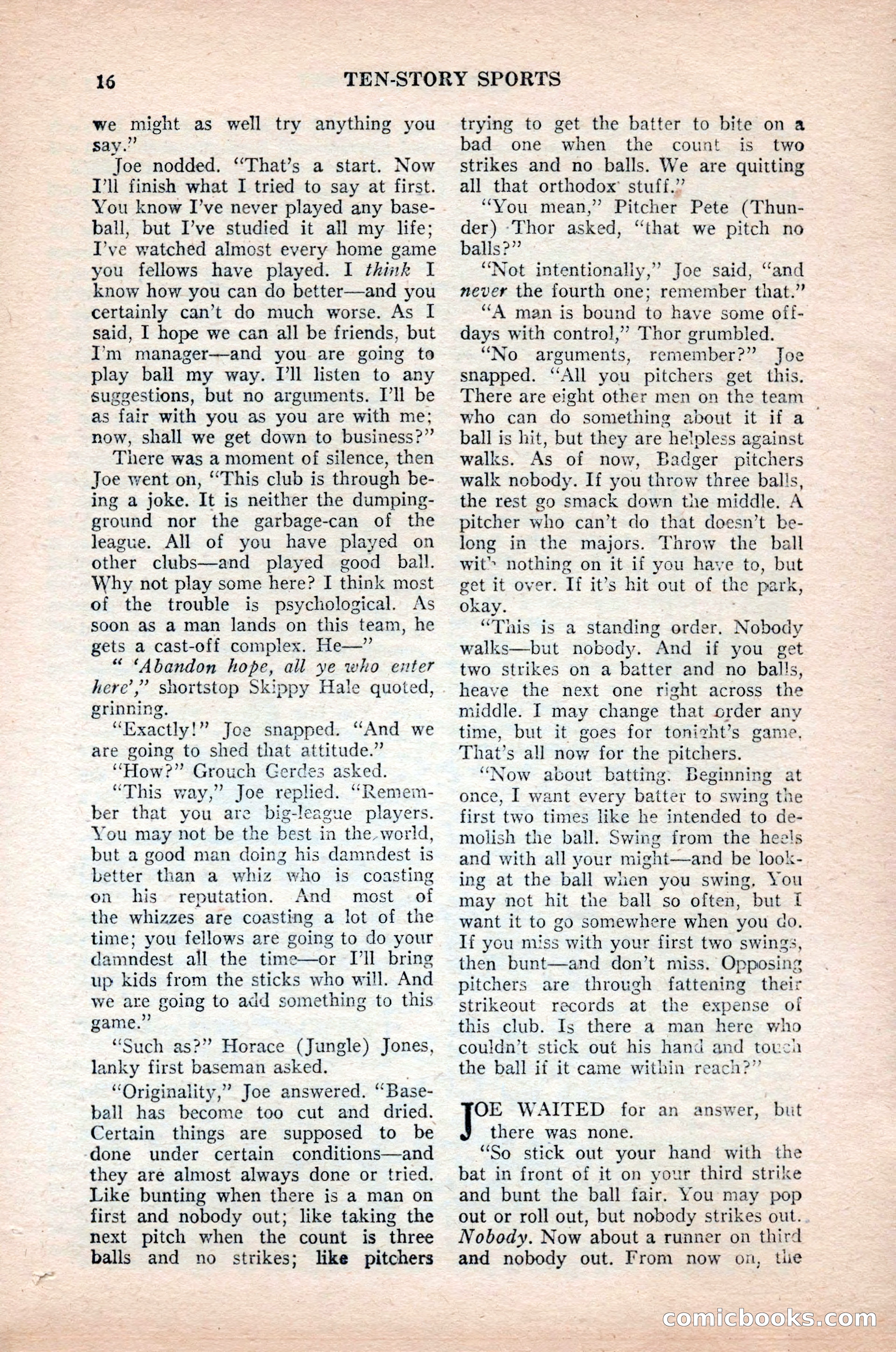 Ten-Story Sports, October 1952 — page 16 of 132