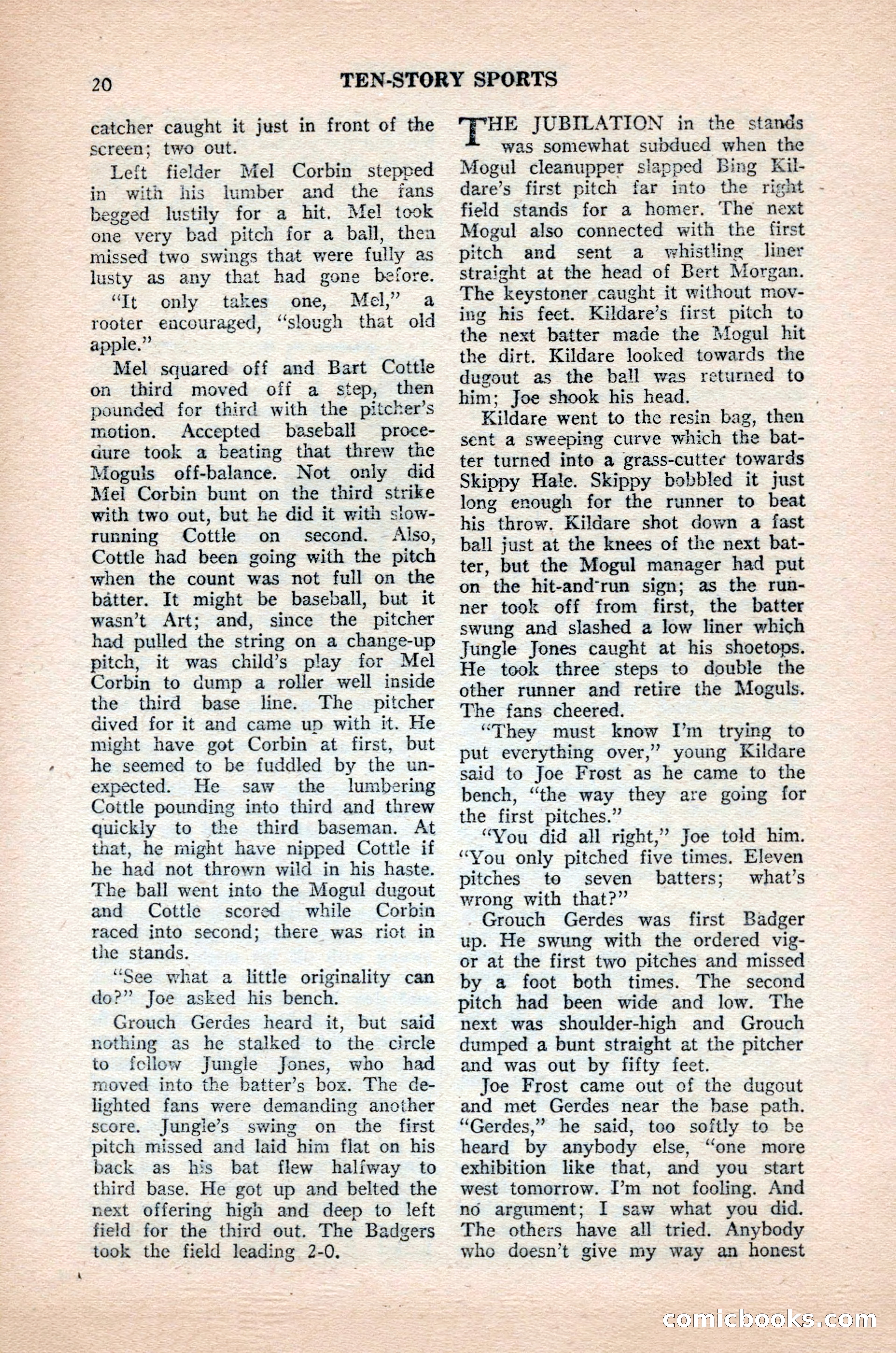 Ten-Story Sports, October 1952 — page 20 of 132