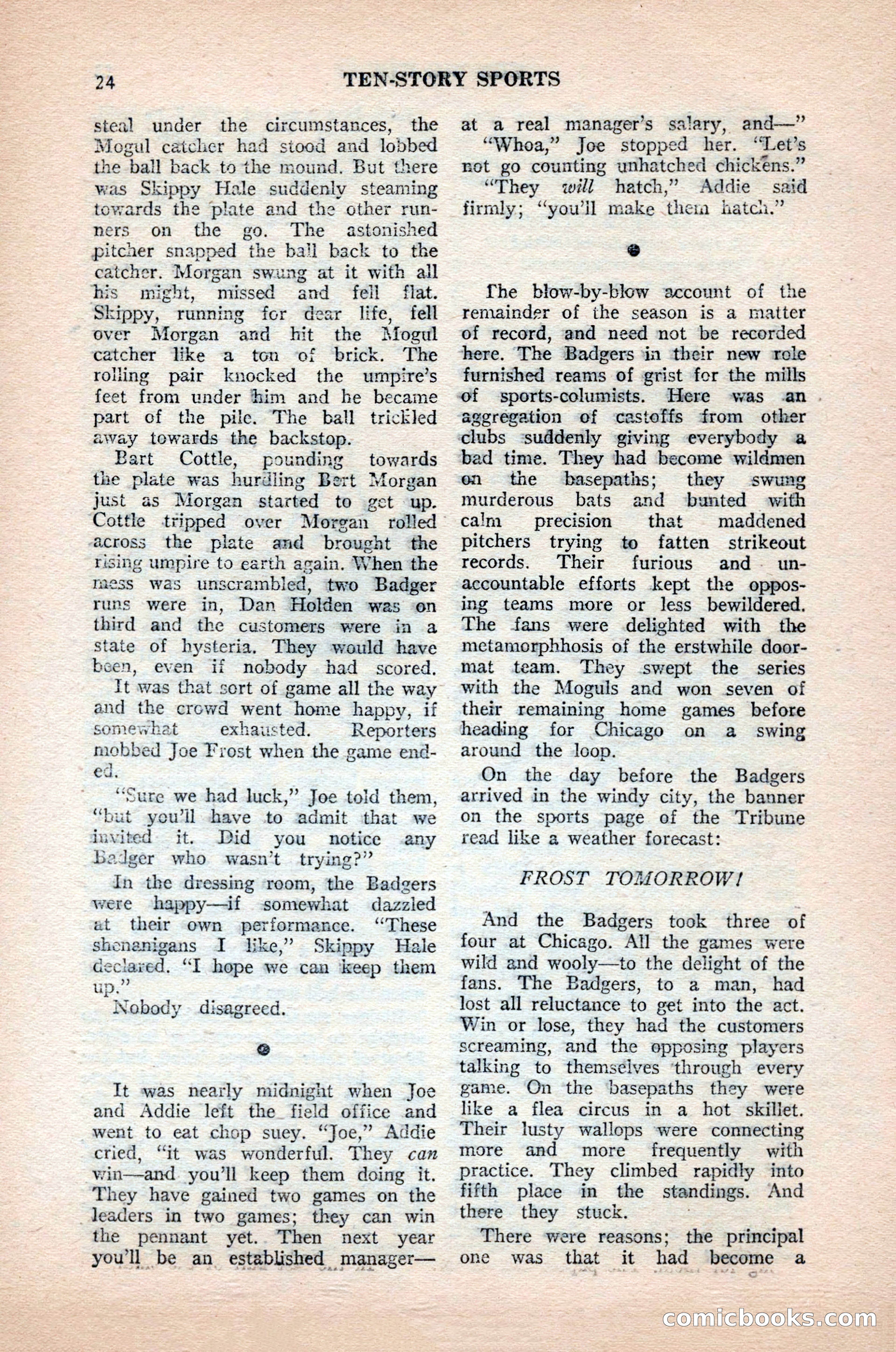 Ten-Story Sports, October 1952 — page 24 of 132