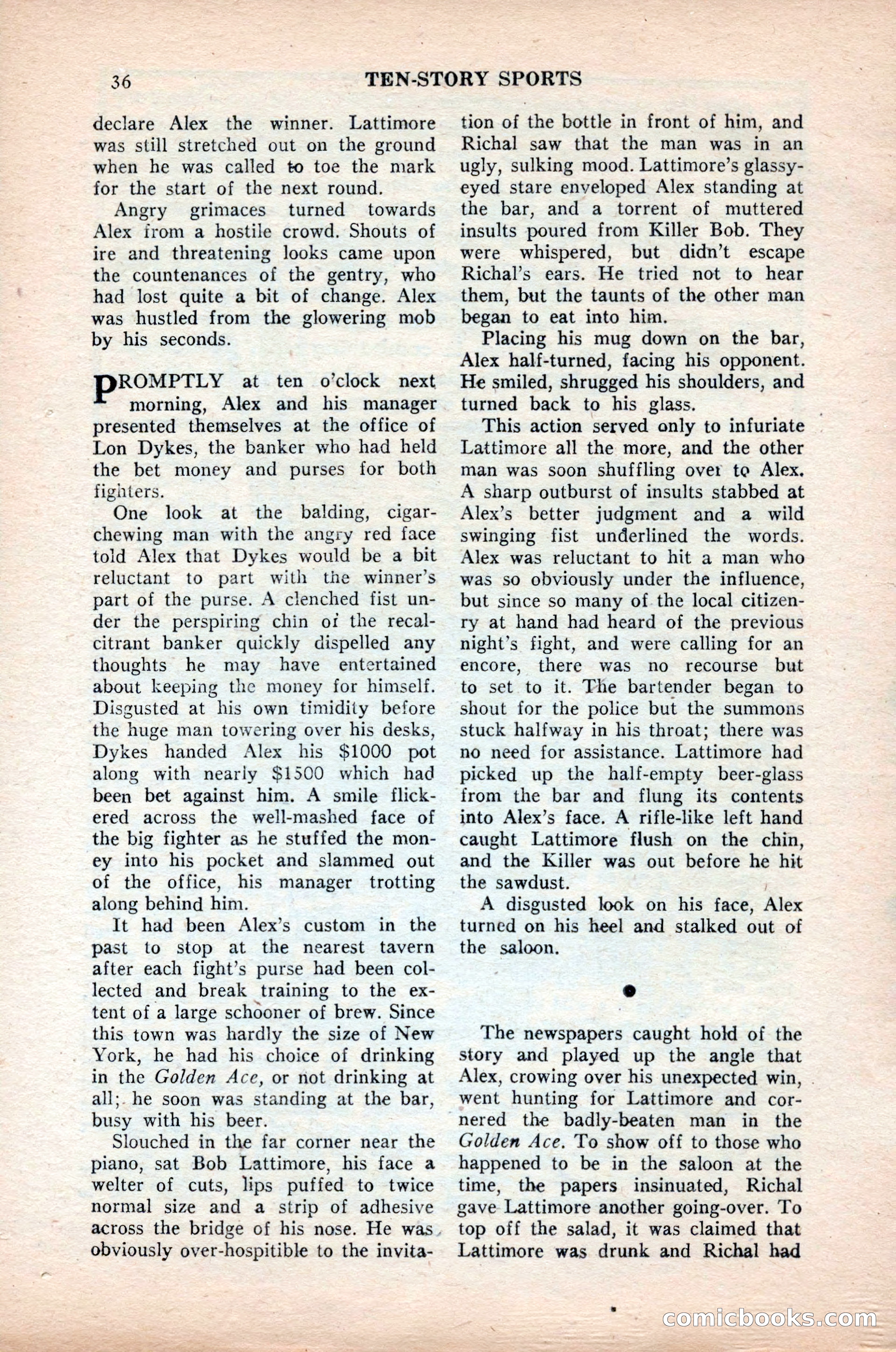 Ten-Story Sports, October 1952 — page 36 of 132