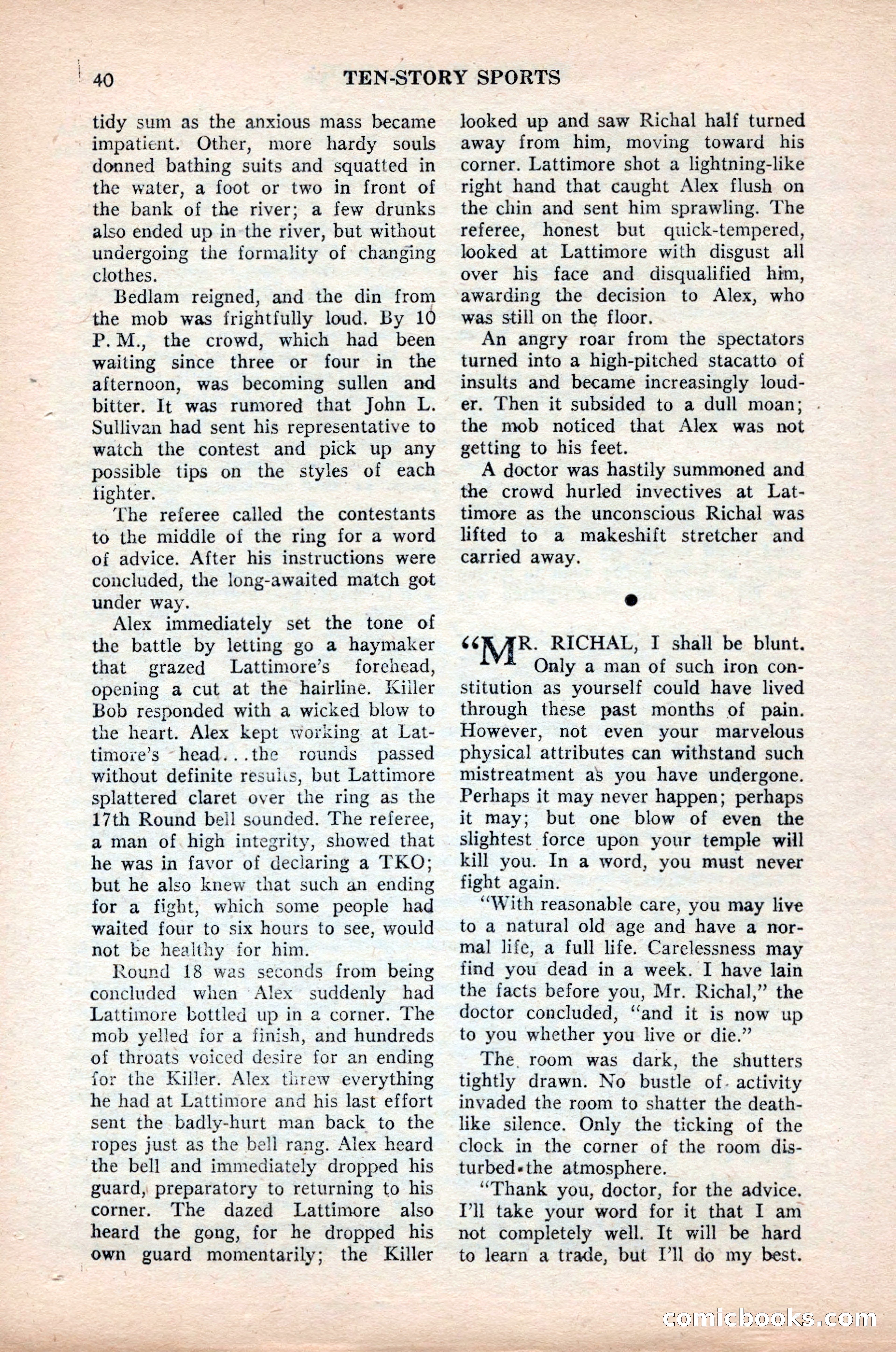 Ten-Story Sports, October 1952 — page 40 of 132