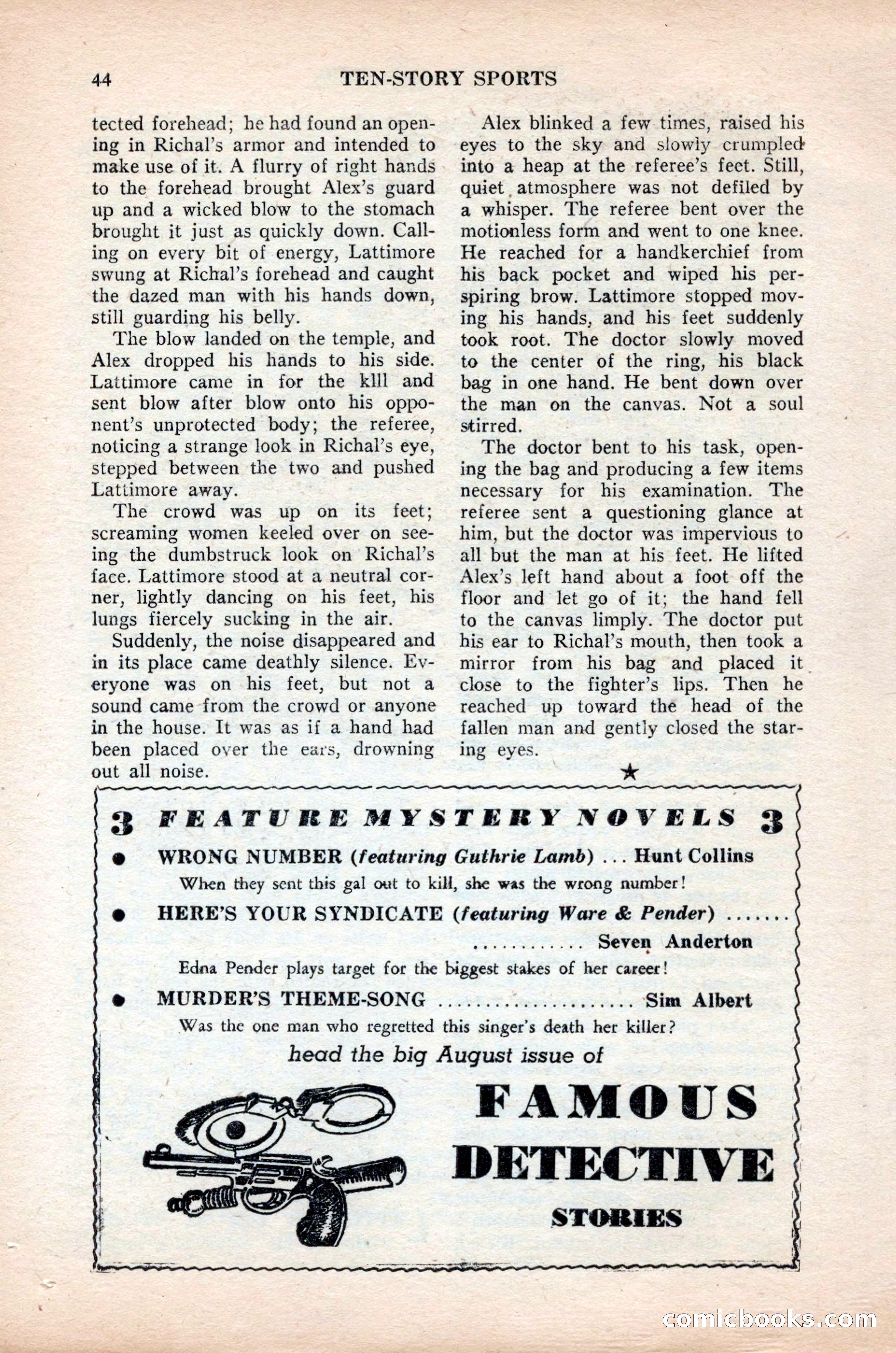 Ten-Story Sports, October 1952 — page 44 of 132