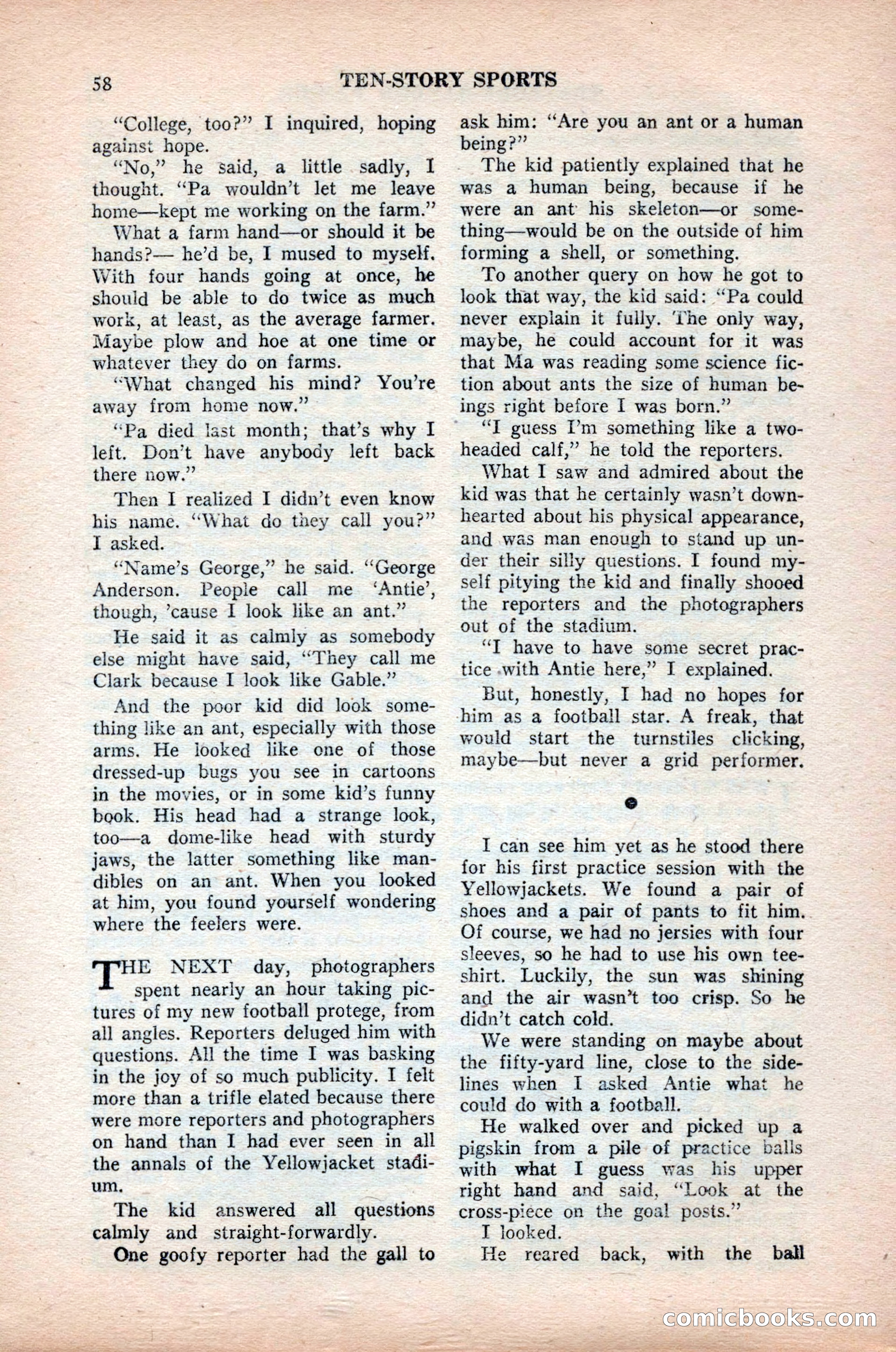 Ten-Story Sports, October 1952 — page 58 of 132