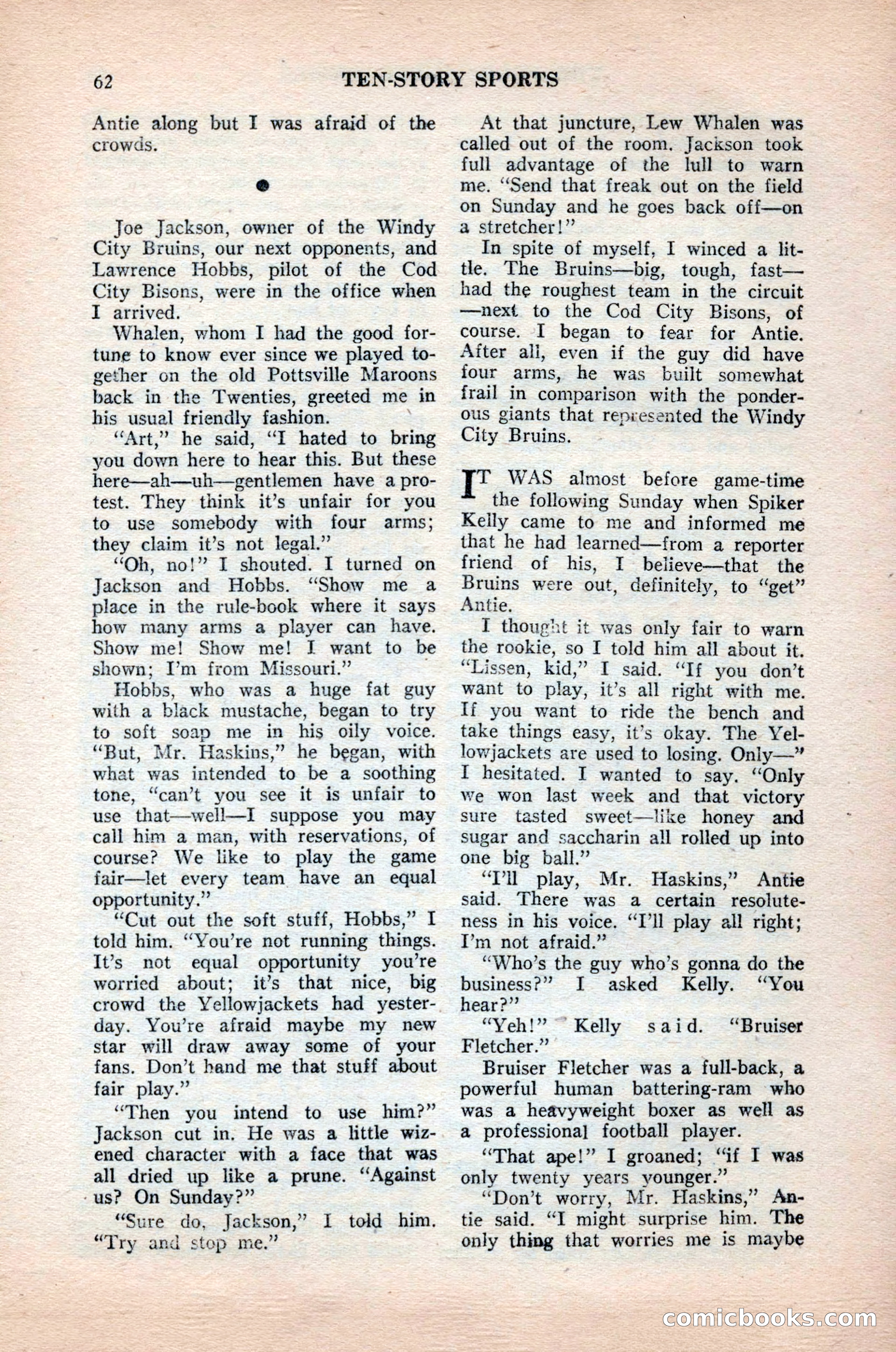 Ten-Story Sports, October 1952 — page 62 of 132