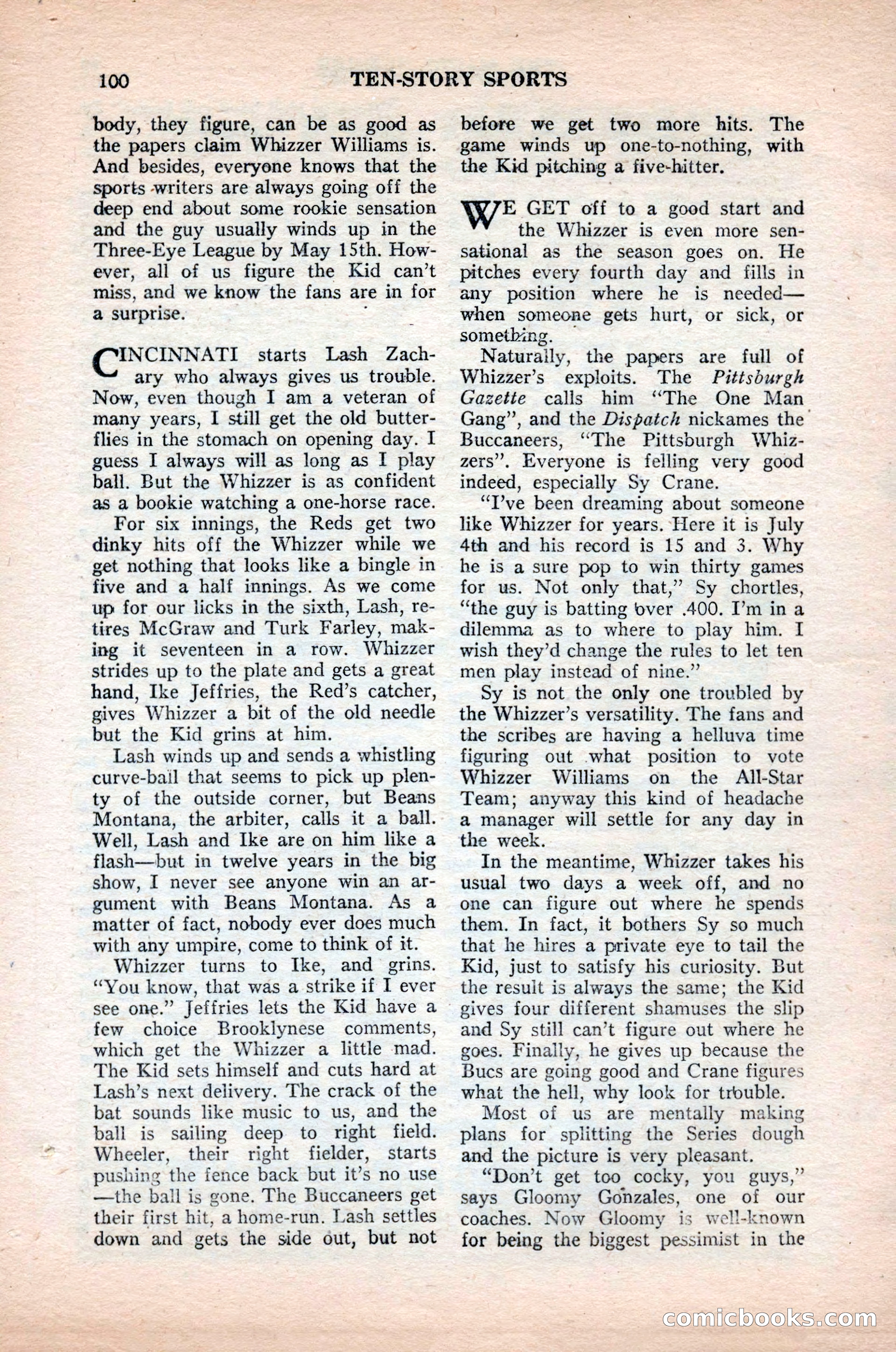Ten-Story Sports, October 1952 — page 100 of 132
