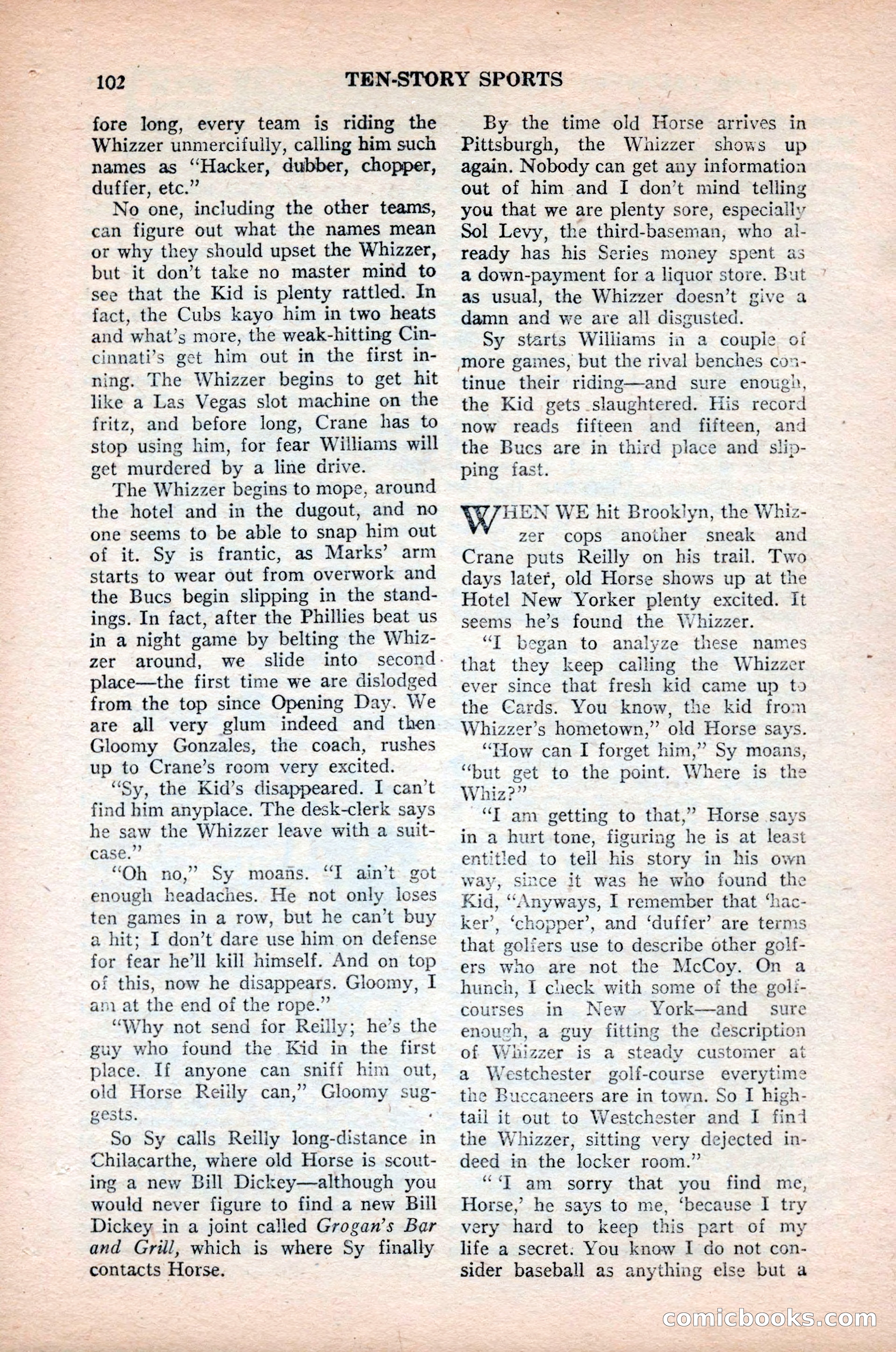Ten-Story Sports, October 1952 — page 102 of 132