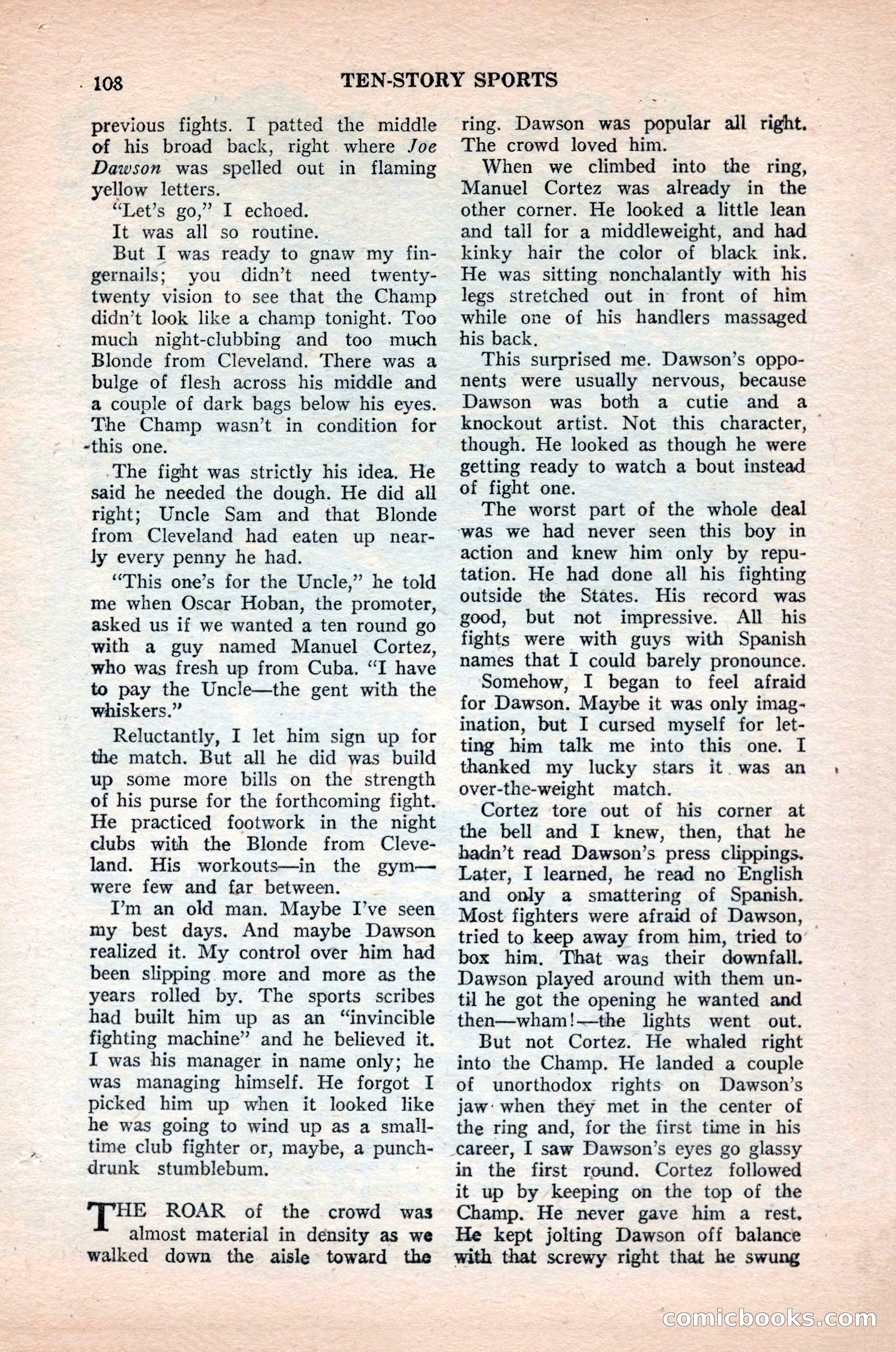 Ten-Story Sports, October 1952 — page 108 of 132