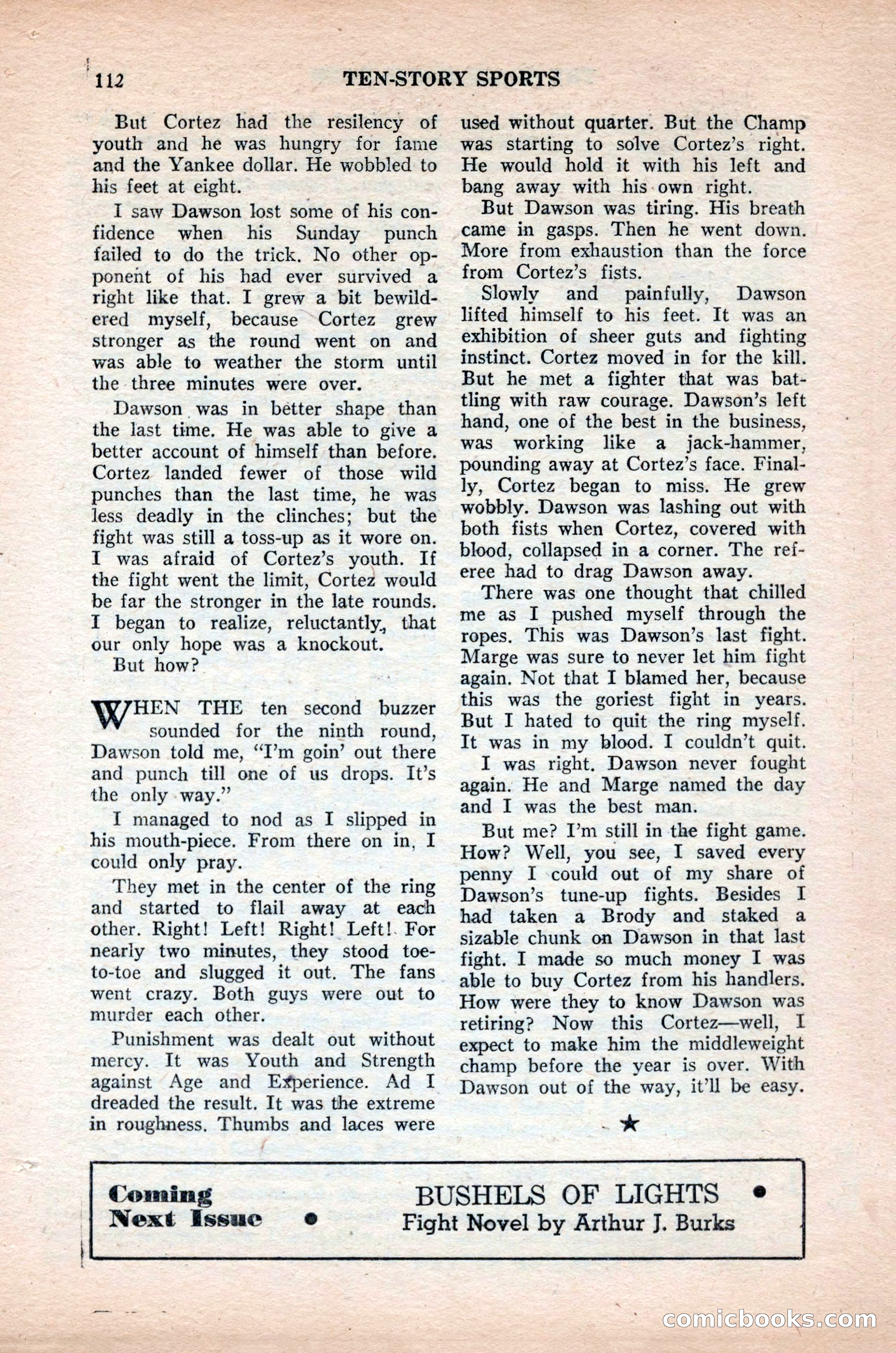 Ten-Story Sports, October 1952 — page 112 of 132