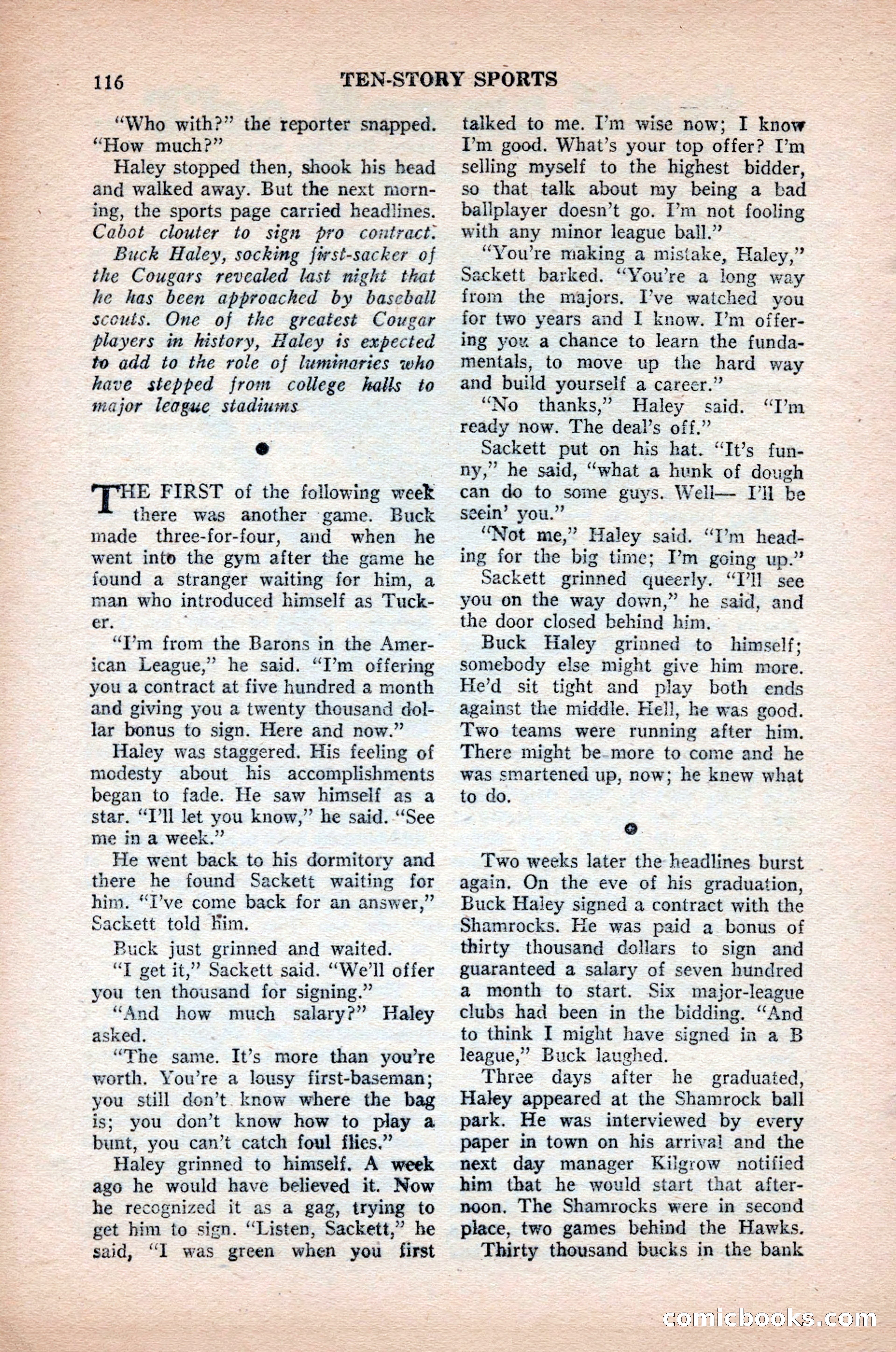 Ten-Story Sports, October 1952 — page 116 of 132