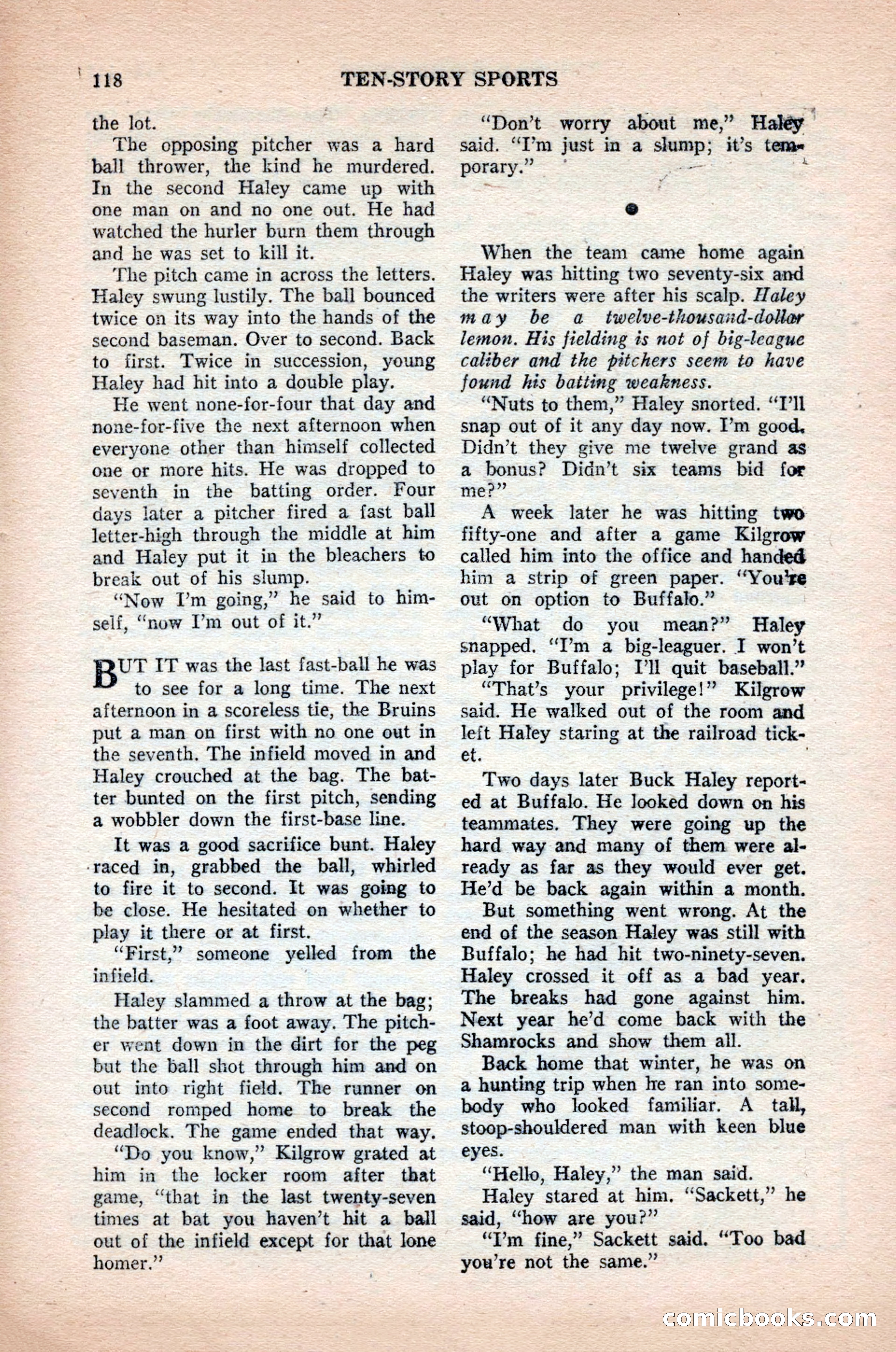 Ten-Story Sports, October 1952 — page 118 of 132