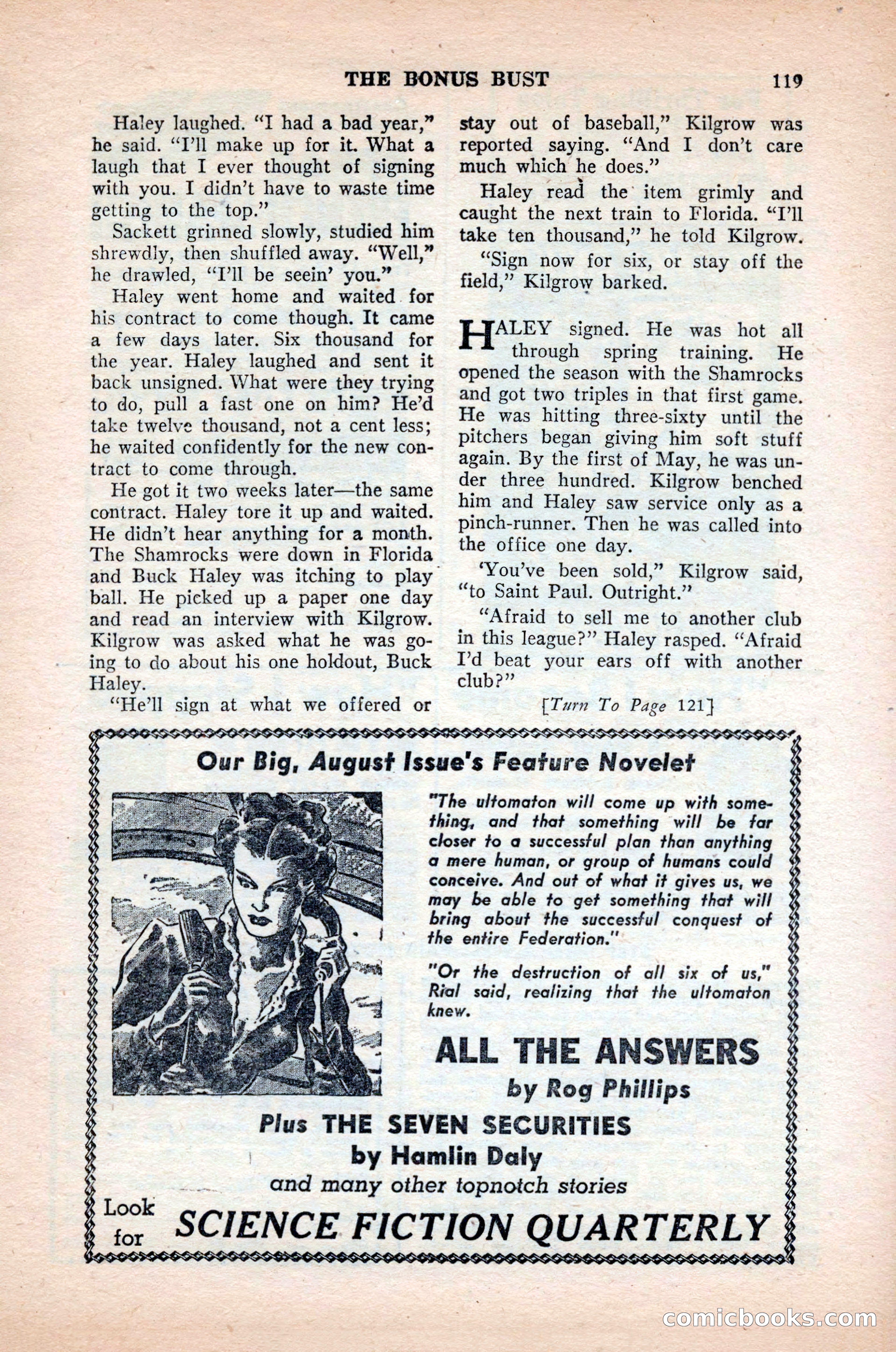 Ten-Story Sports, October 1952 — page 119 of 132