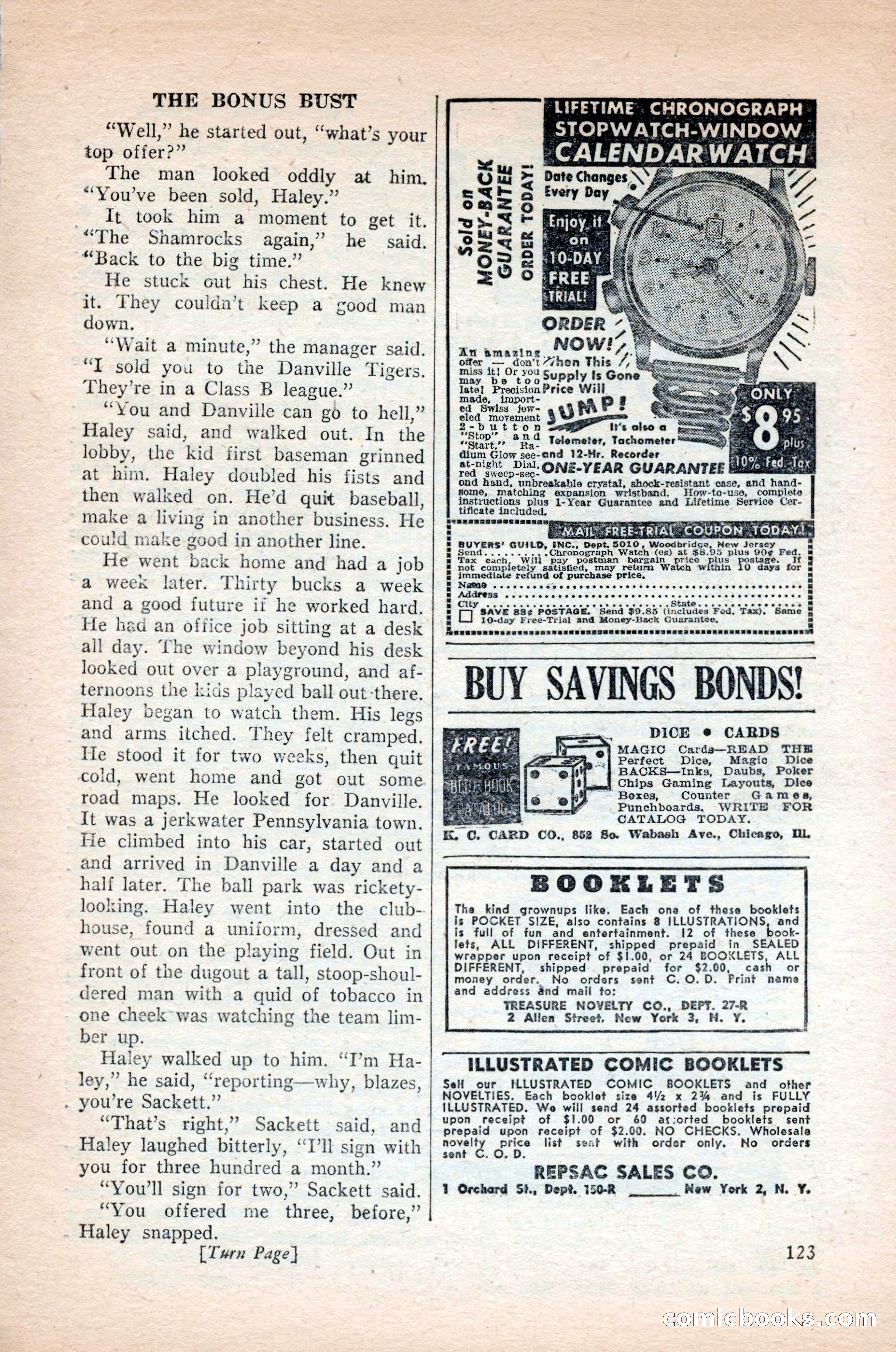 Ten-Story Sports, October 1952 — page 123 of 132