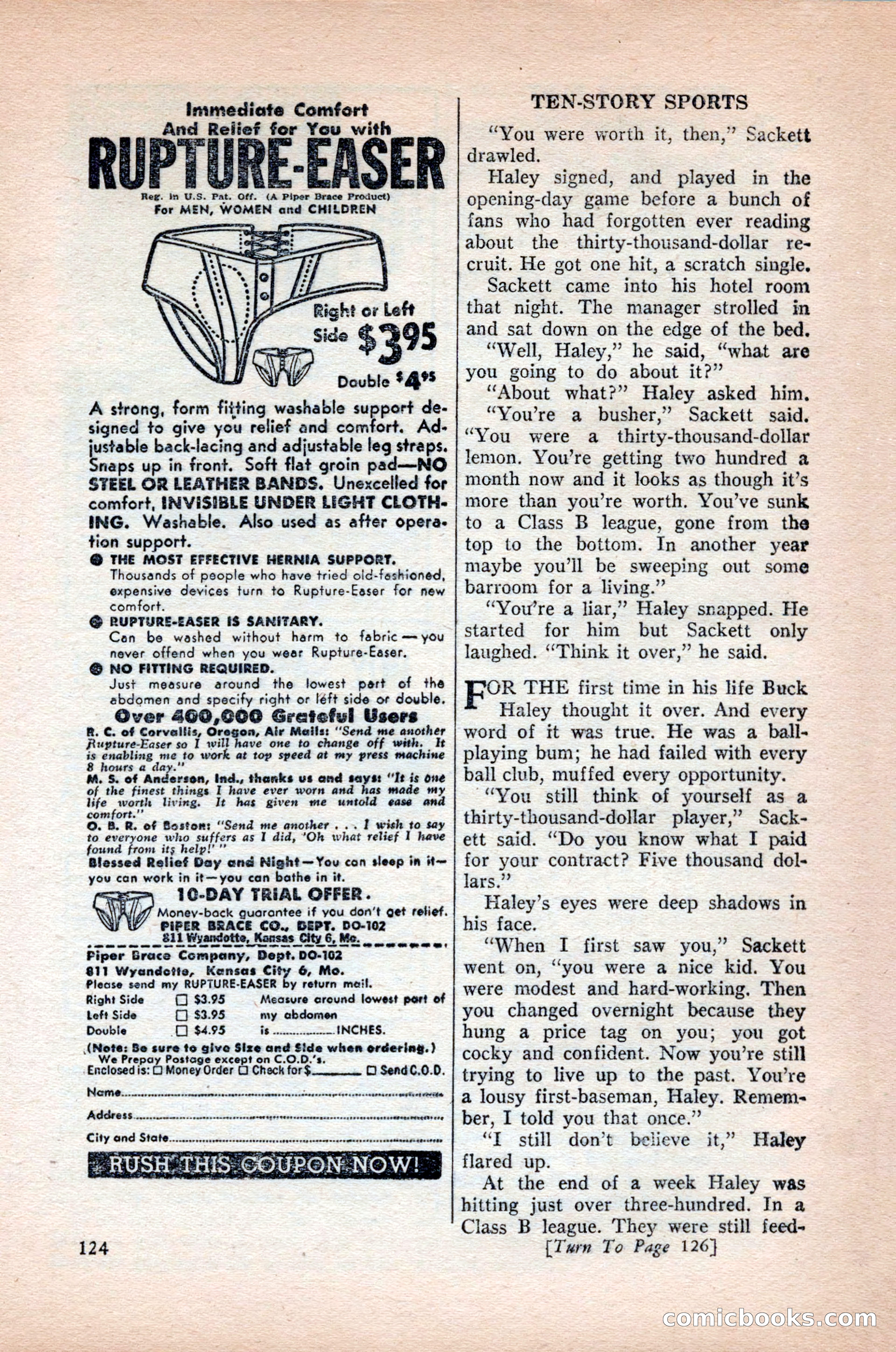Ten-Story Sports, October 1952 — page 124 of 132