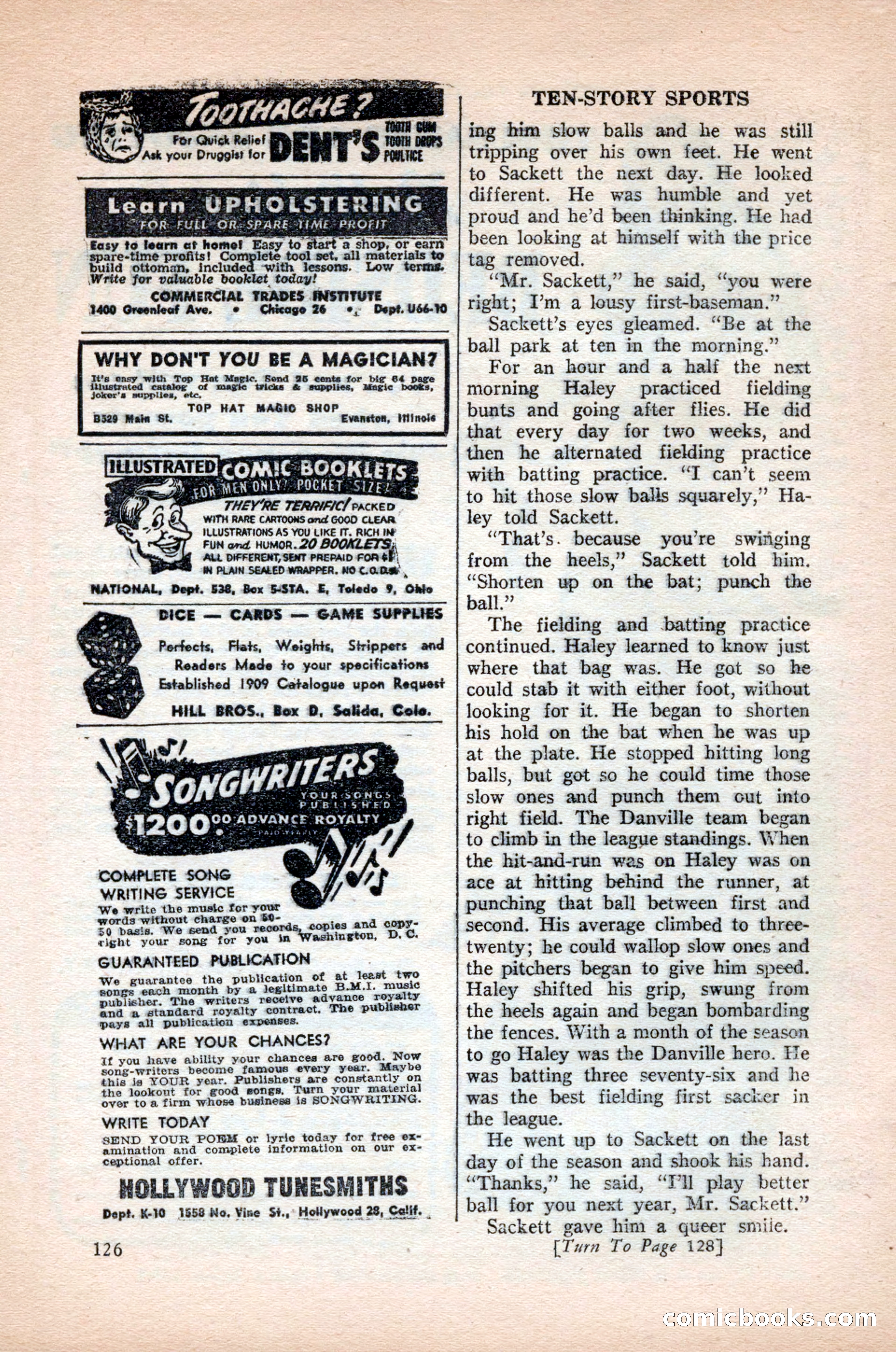 Ten-Story Sports, October 1952 — page 126 of 132