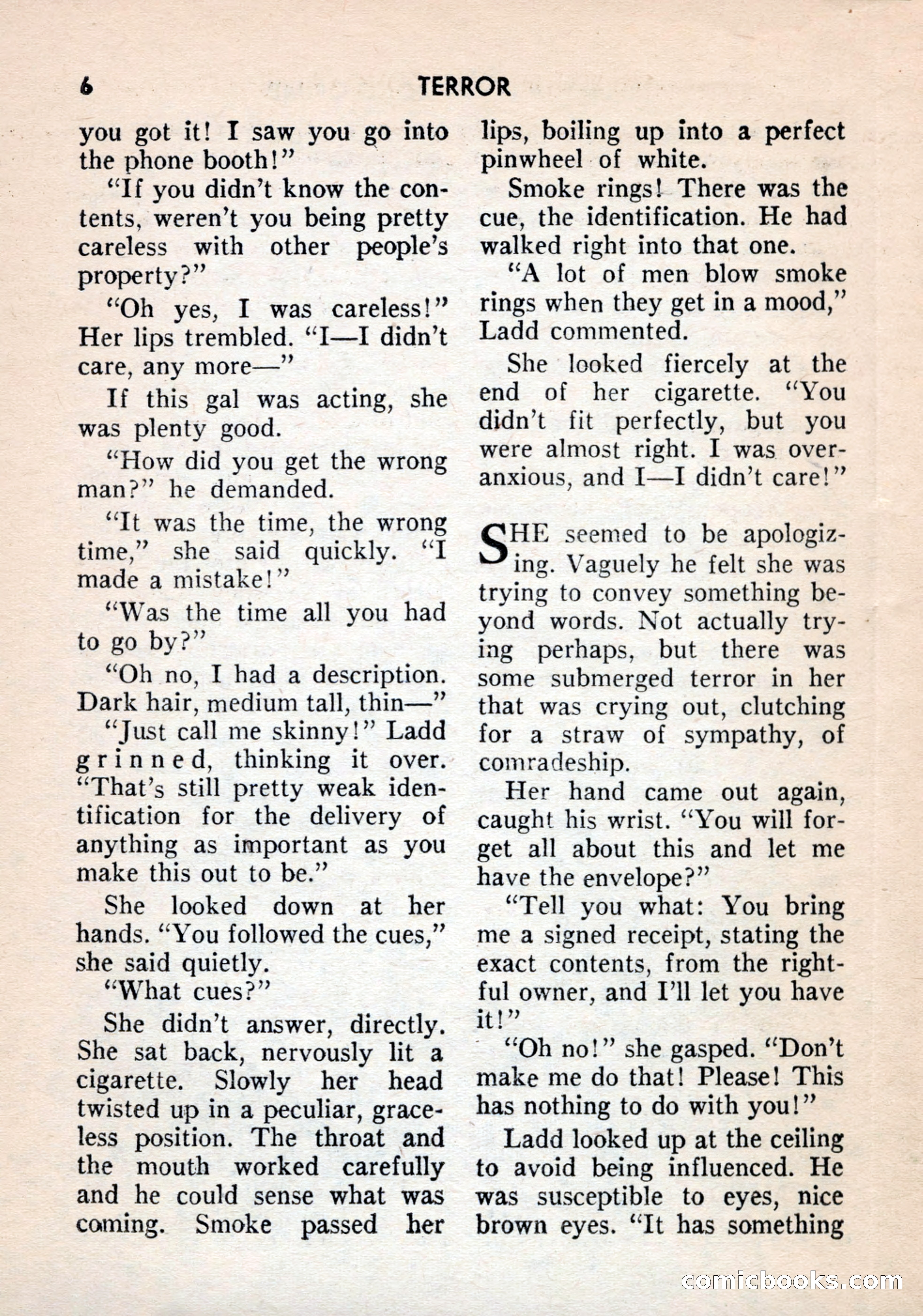 Terror Detective Story Magazine, October 1956 — page 8 of 132