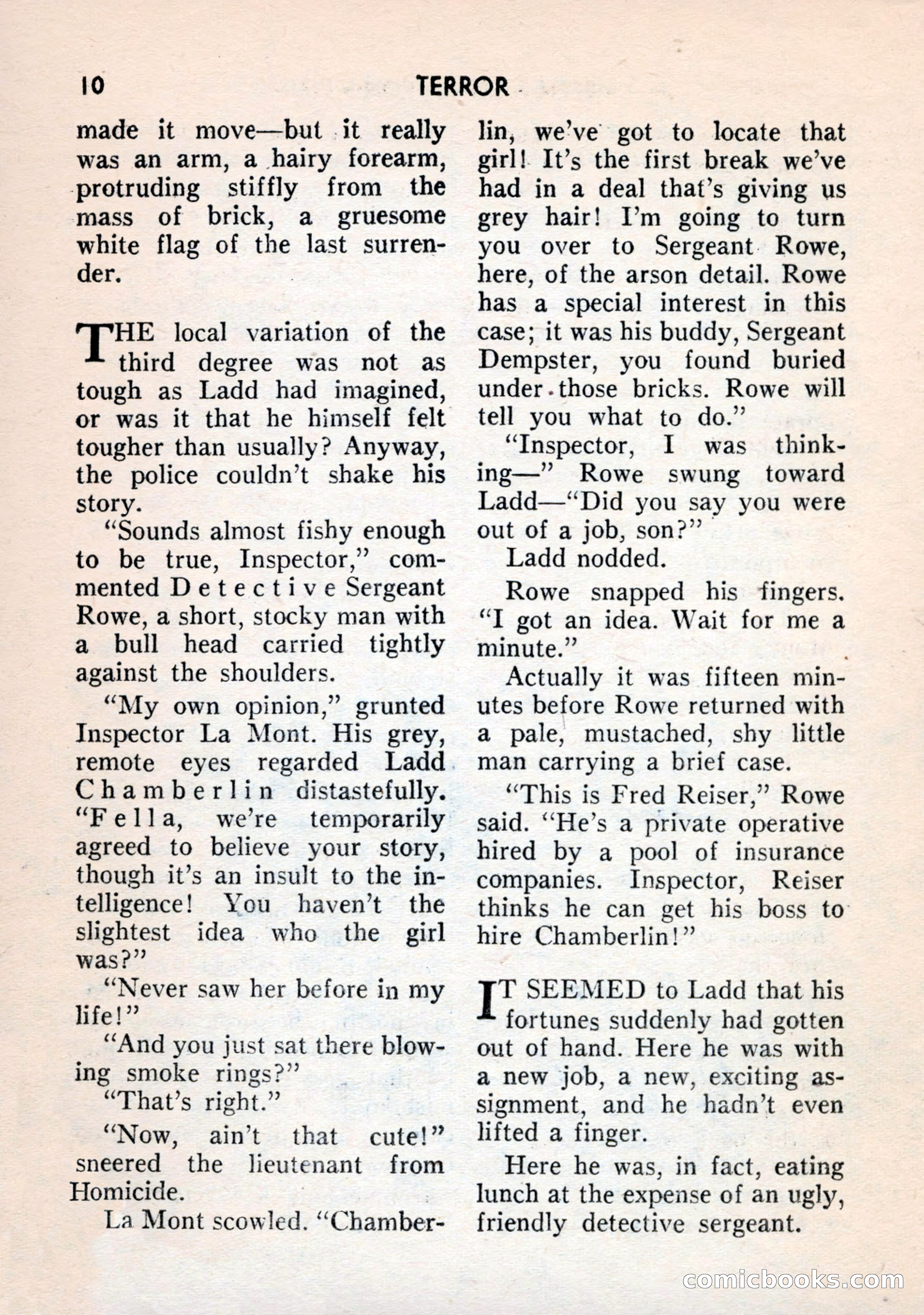 Terror Detective Story Magazine, October 1956 — page 12 of 132