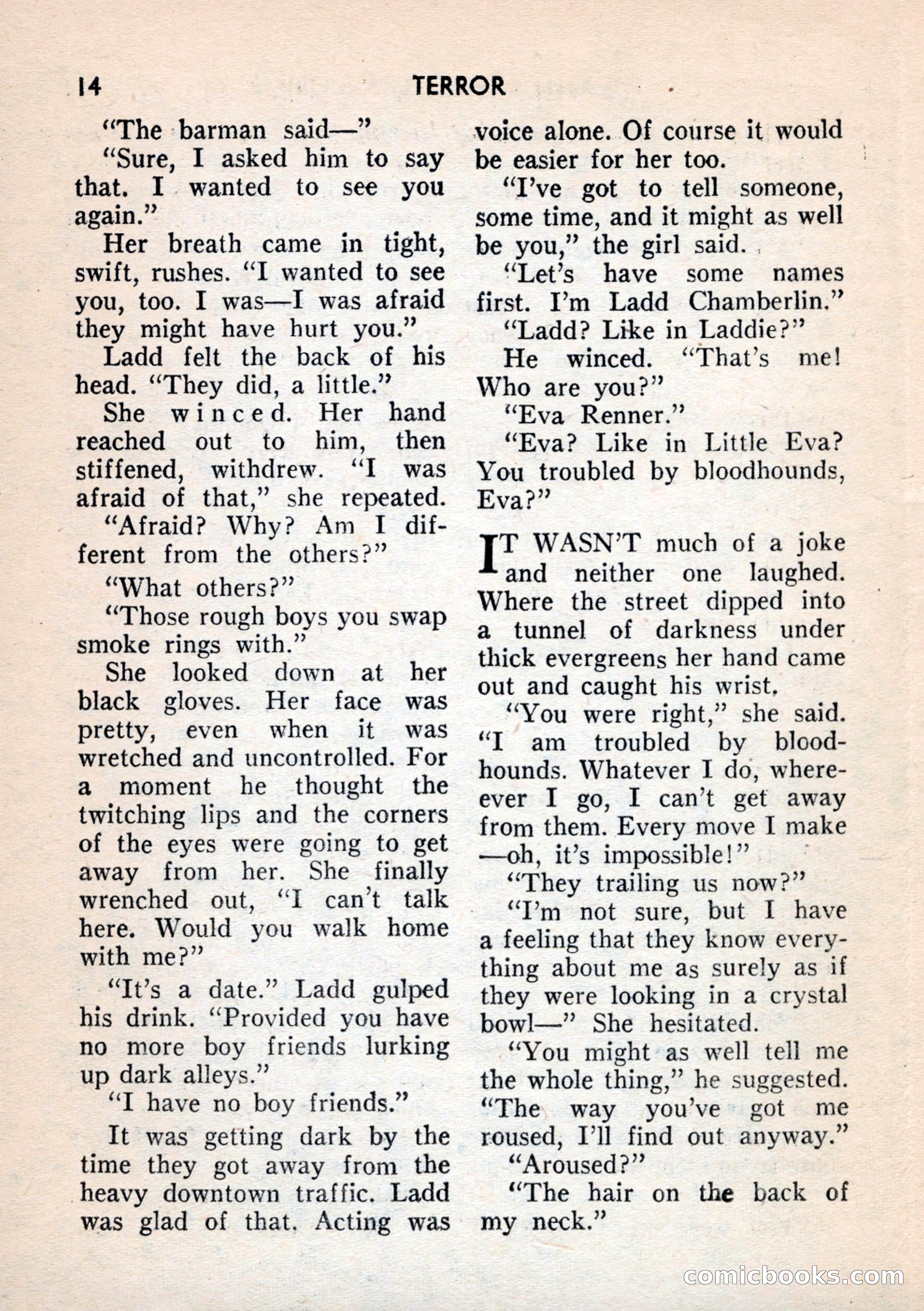 Terror Detective Story Magazine, October 1956 — page 16 of 132