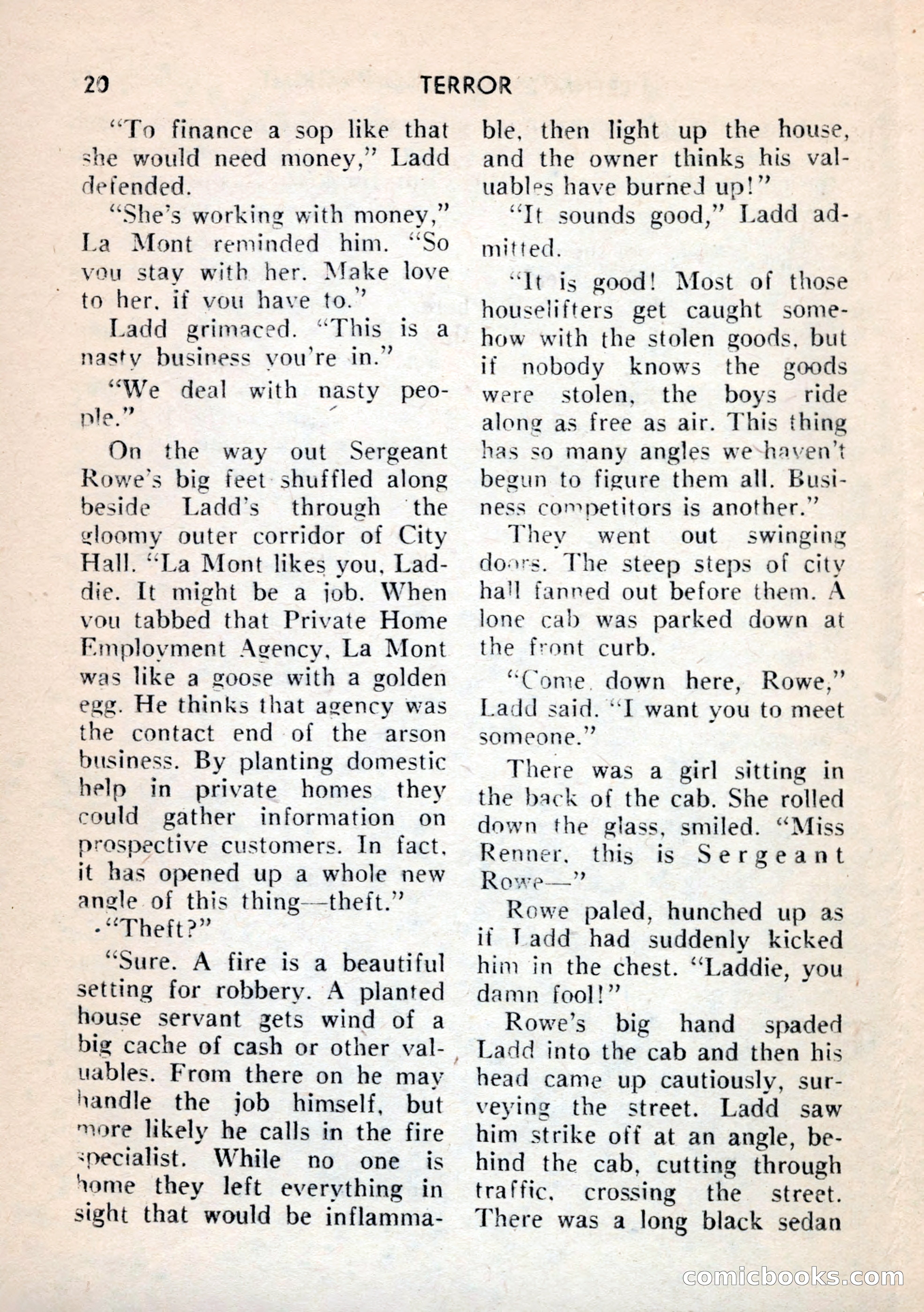Terror Detective Story Magazine, October 1956 — page 22 of 132