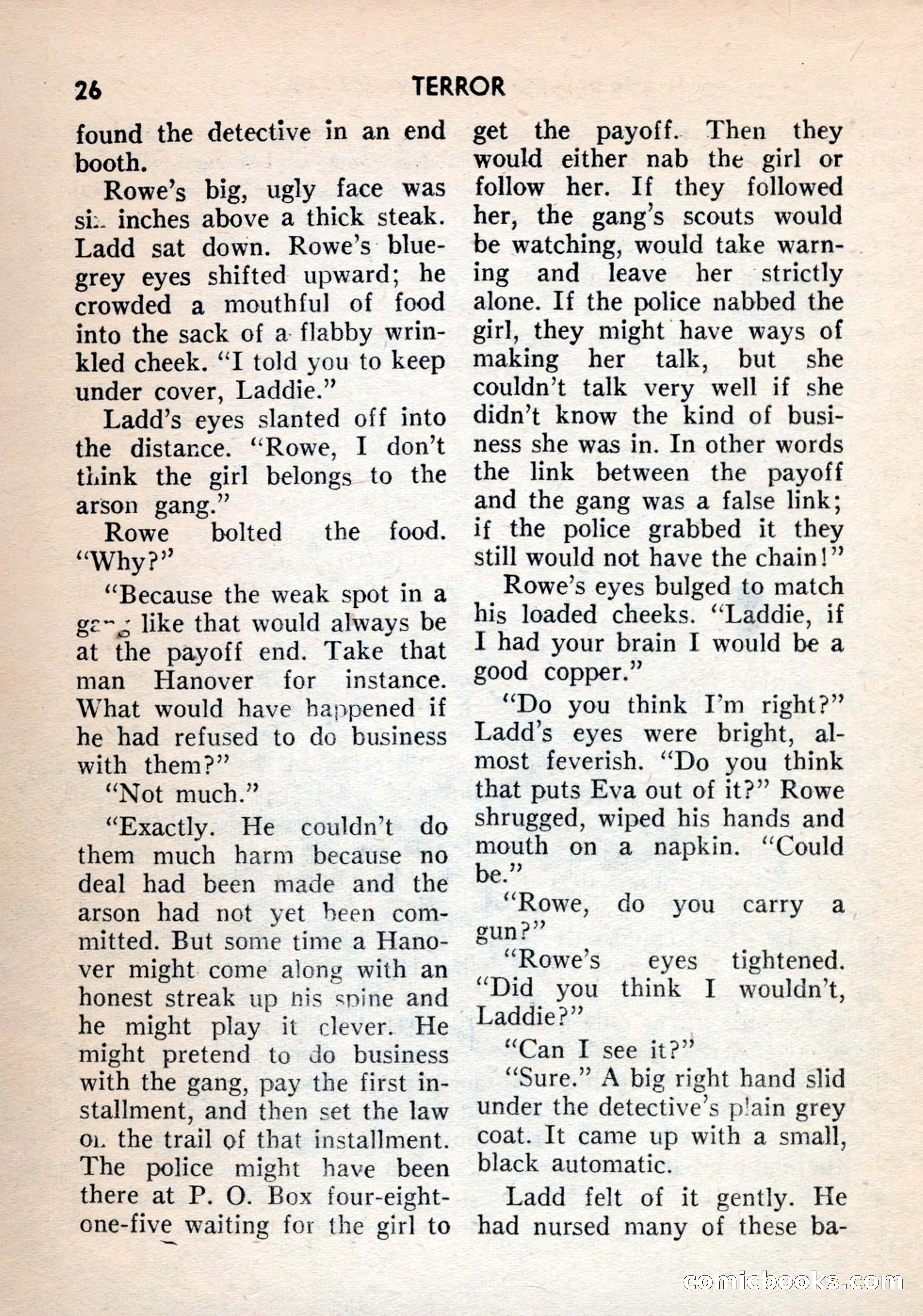 Terror Detective Story Magazine, October 1956 — page 28 of 132