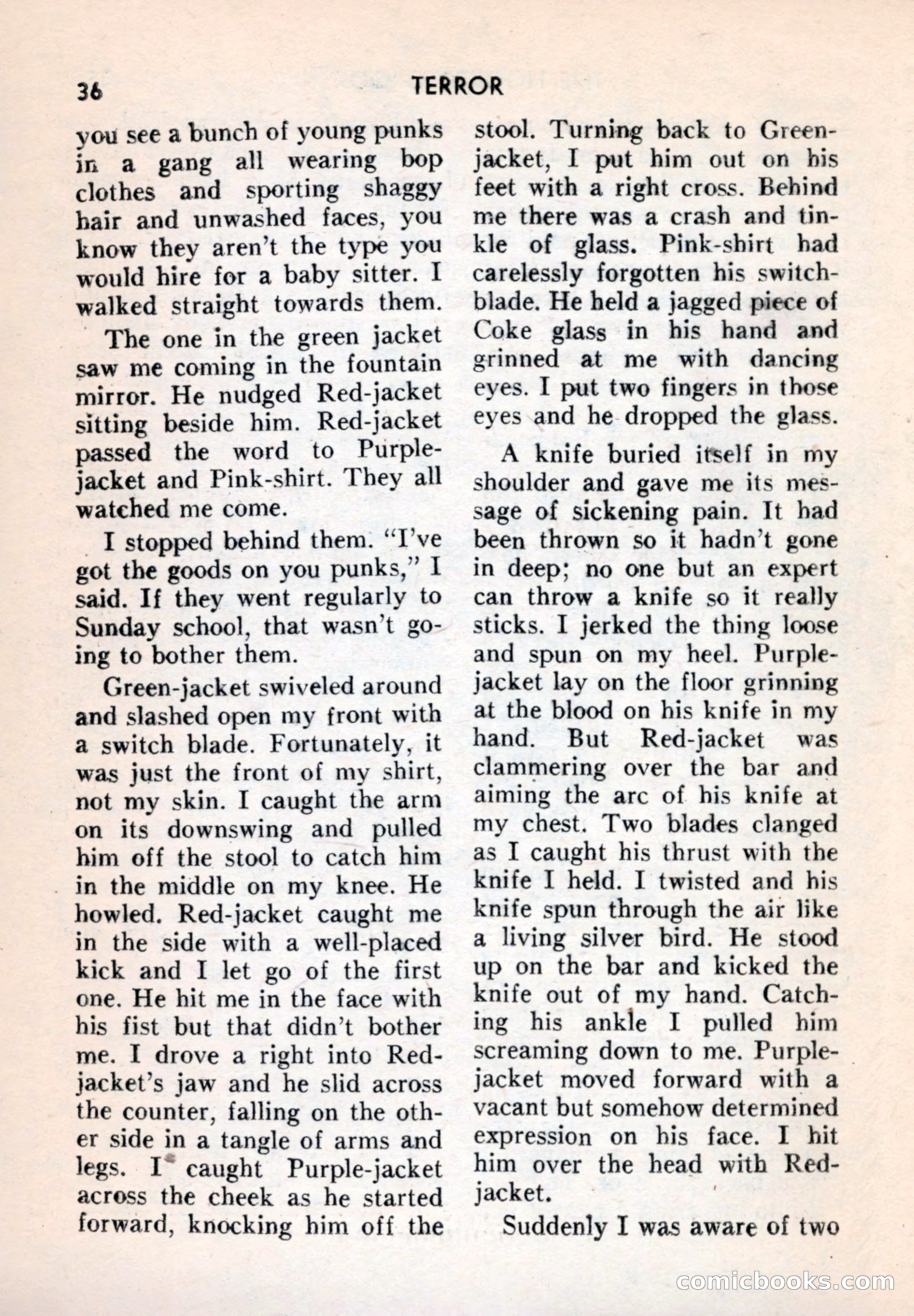 Terror Detective Story Magazine, October 1956 — page 38 of 132