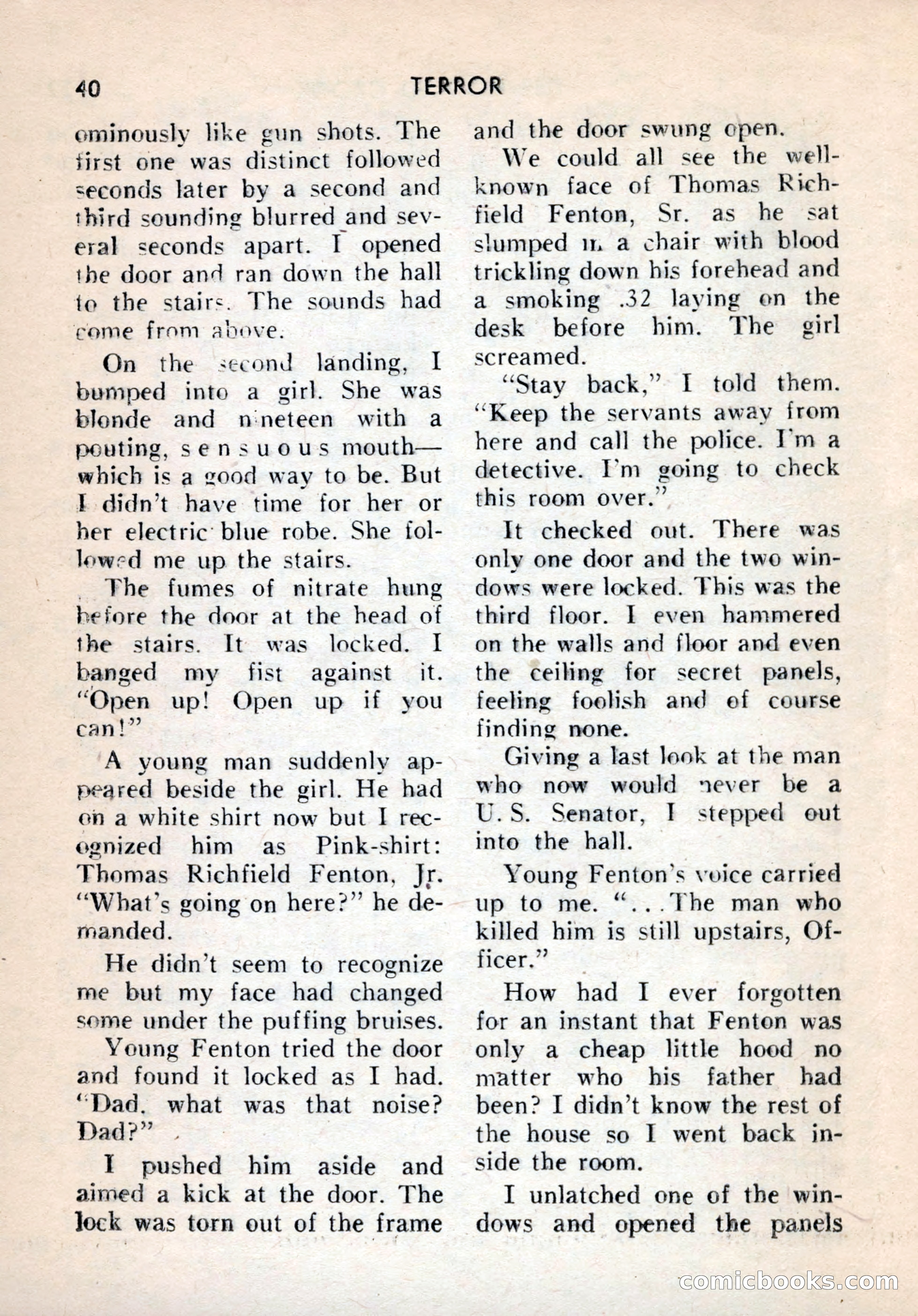 Terror Detective Story Magazine, October 1956 — page 42 of 132