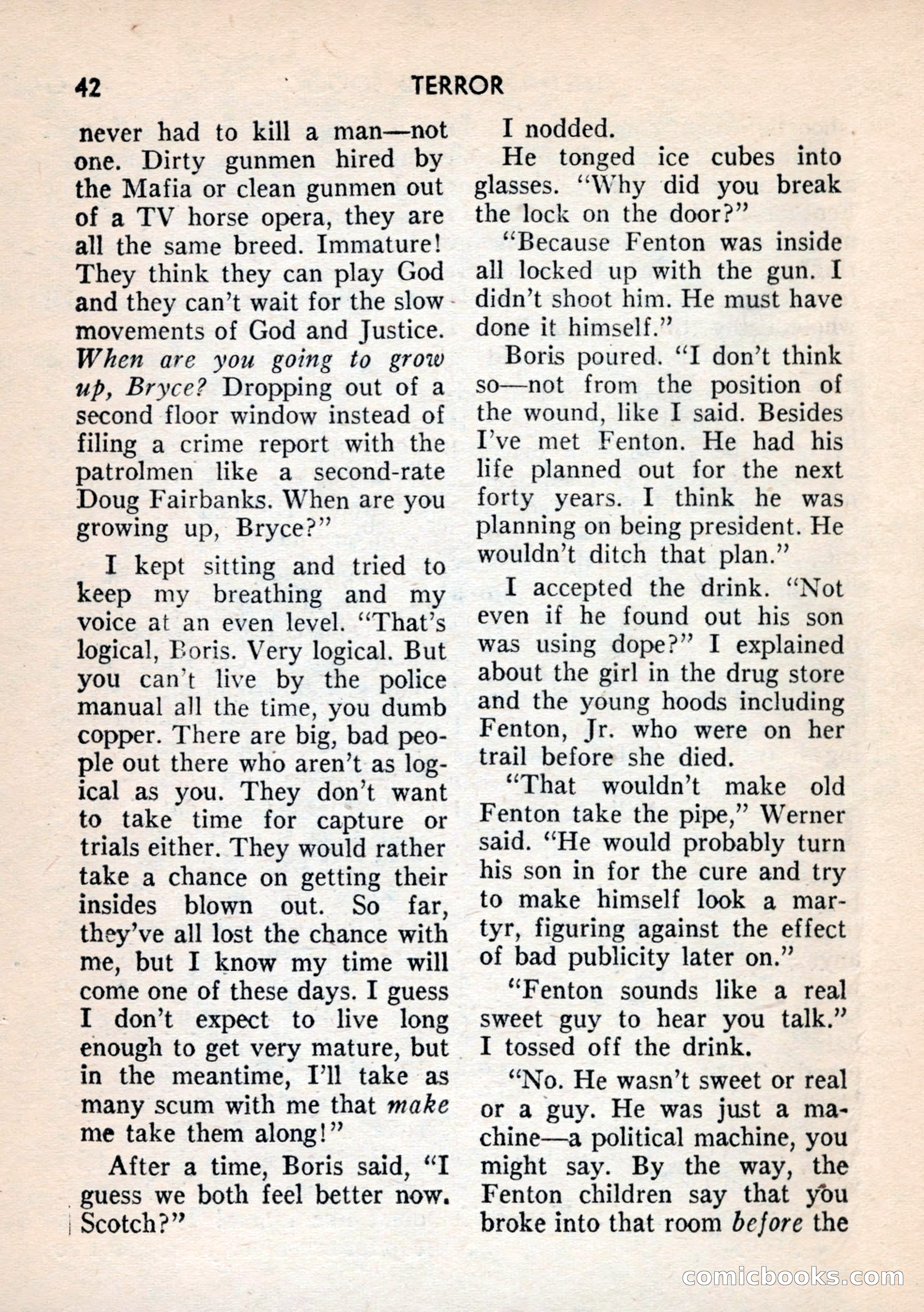Terror Detective Story Magazine, October 1956 — page 44 of 132