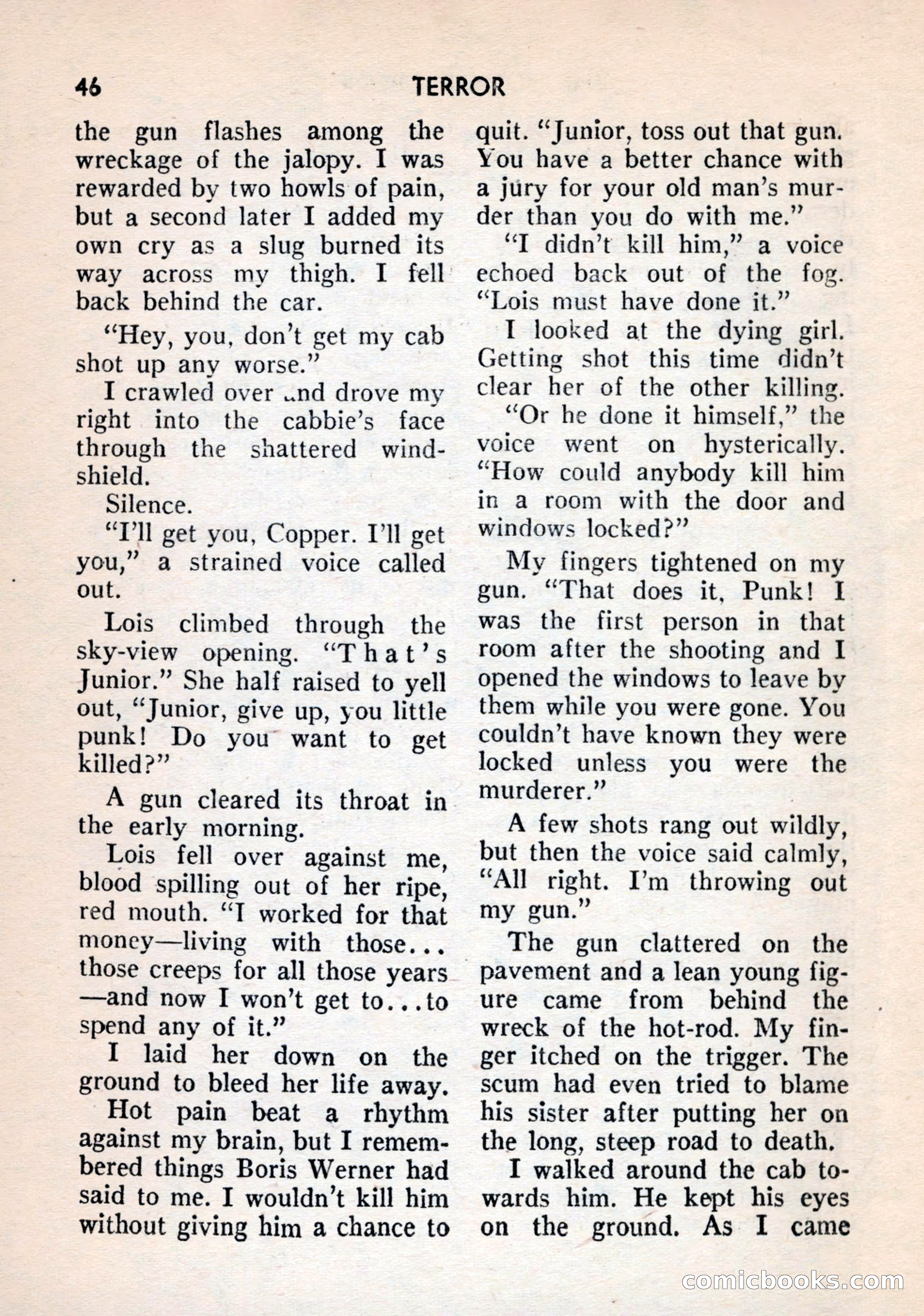 Terror Detective Story Magazine, October 1956 — page 48 of 132