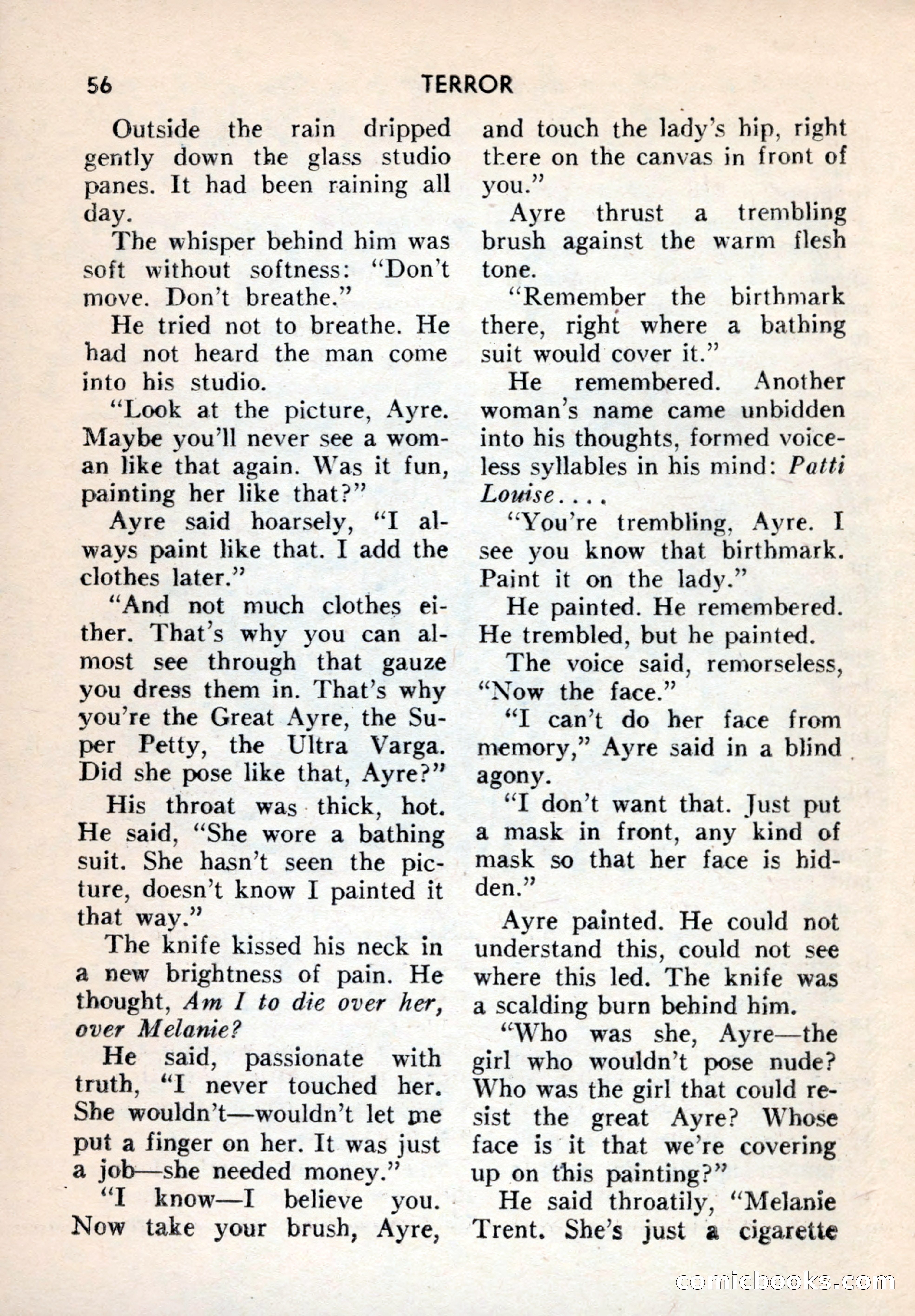 Terror Detective Story Magazine, October 1956 — page 58 of 132