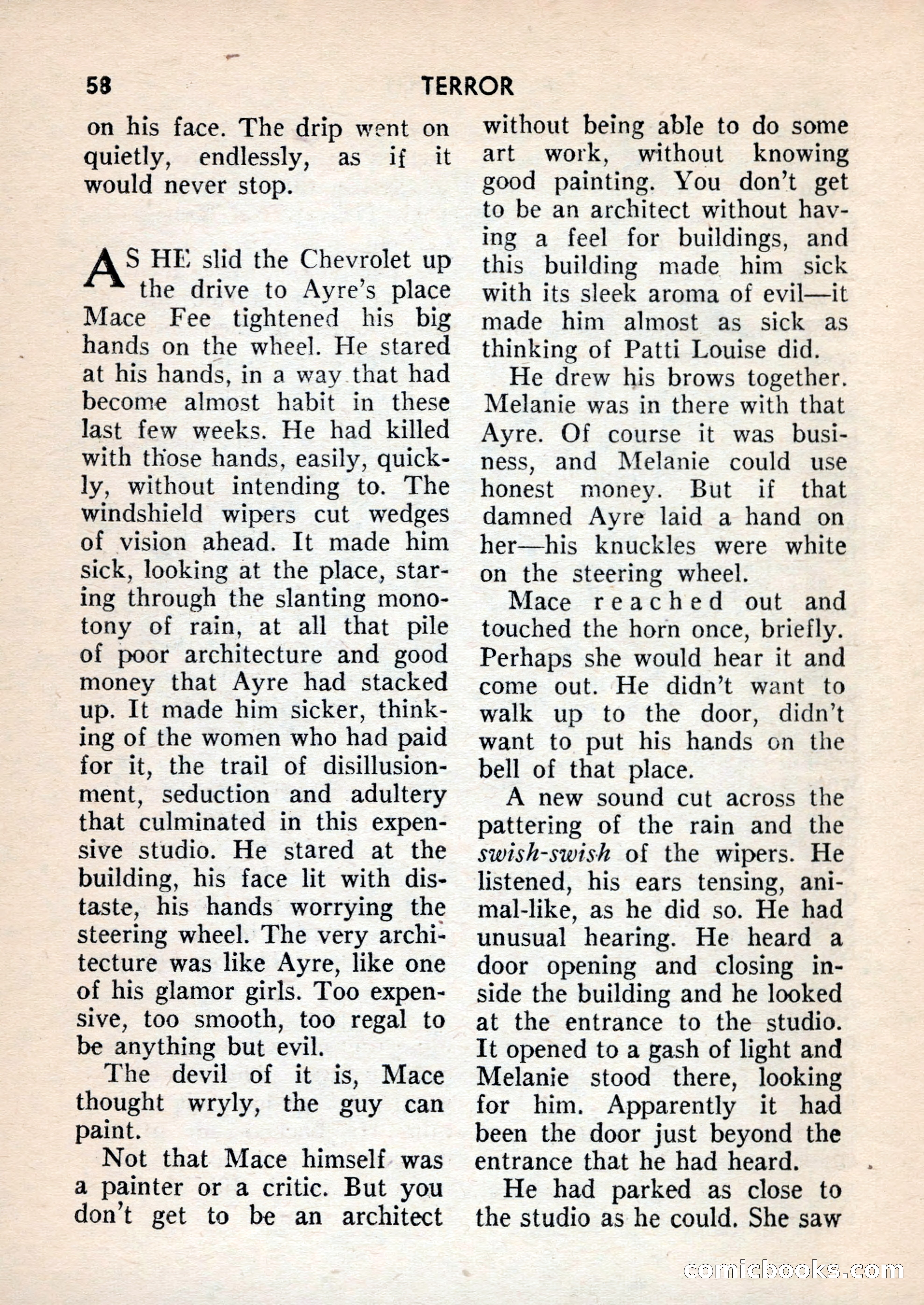 Terror Detective Story Magazine, October 1956 — page 60 of 132