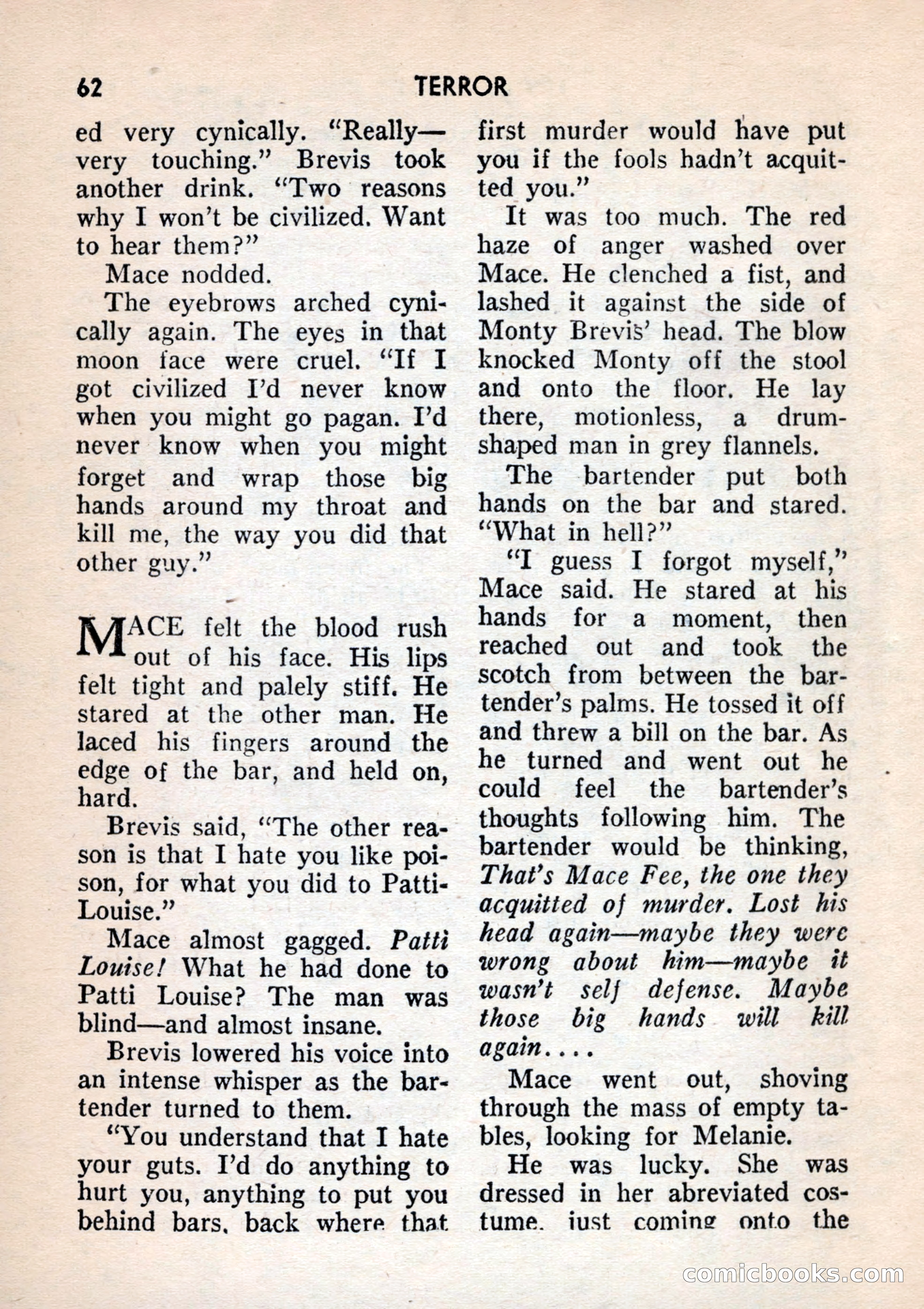 Terror Detective Story Magazine, October 1956 — page 64 of 132