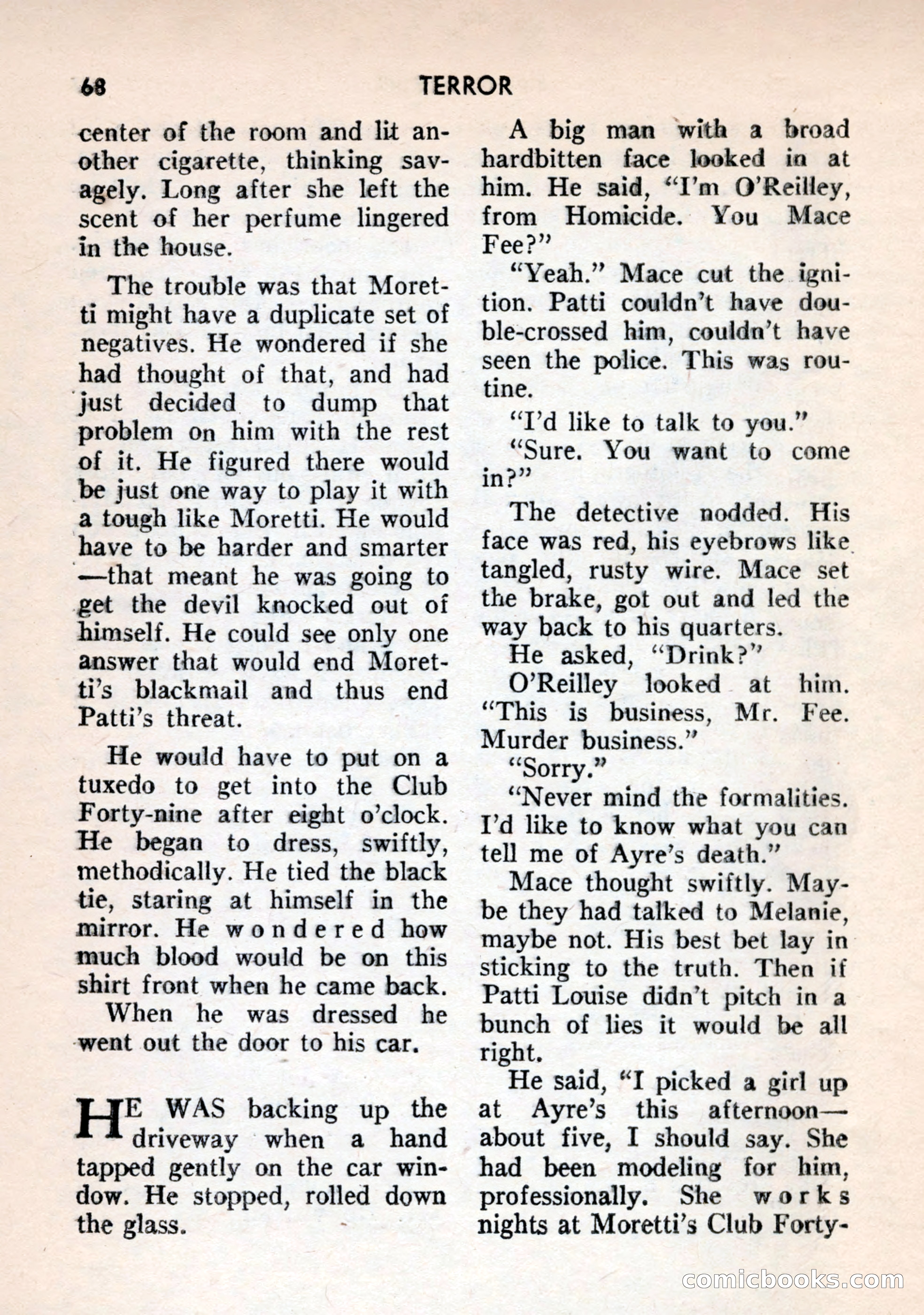 Terror Detective Story Magazine, October 1956 — page 70 of 132