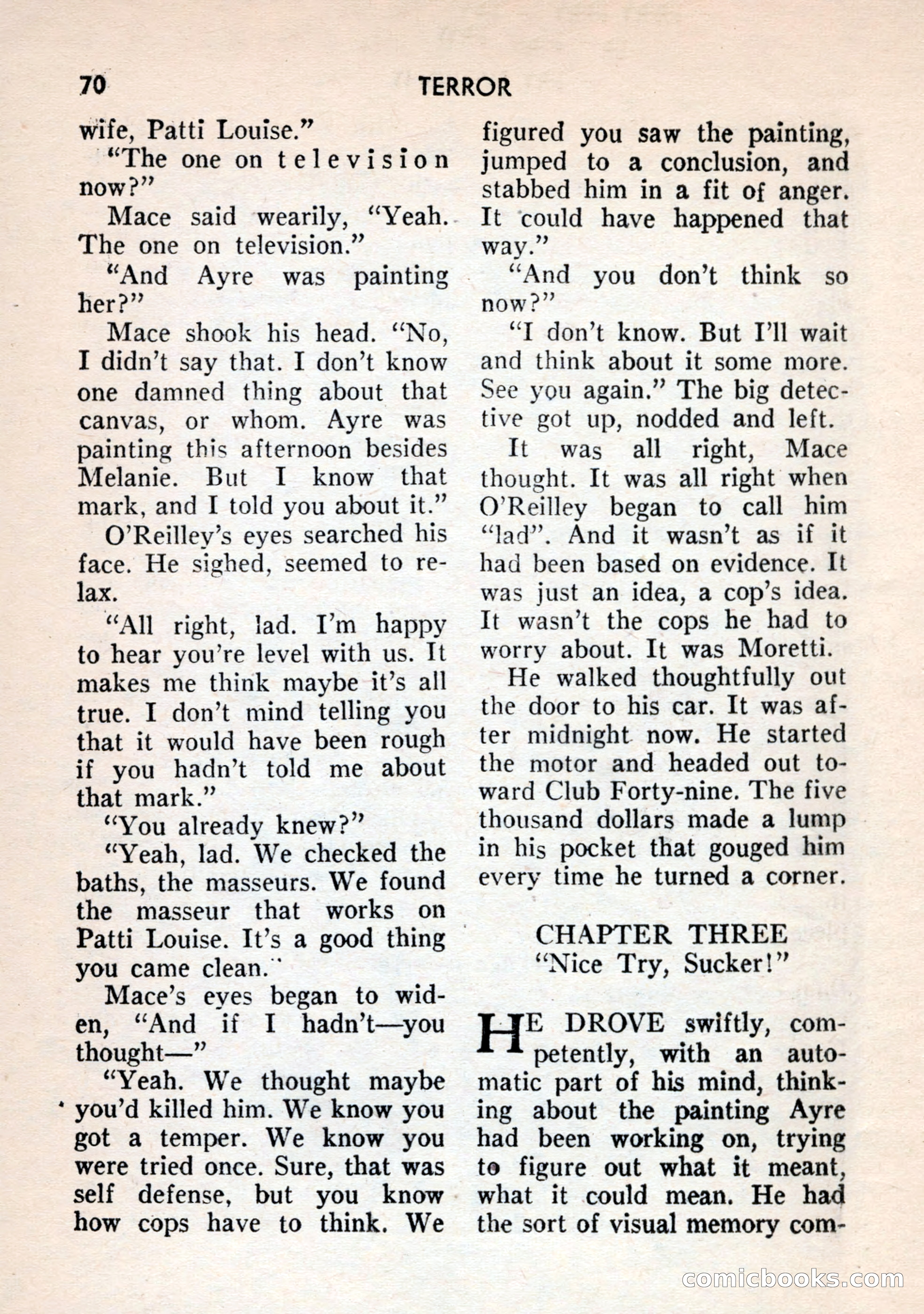 Terror Detective Story Magazine, October 1956 — page 72 of 132