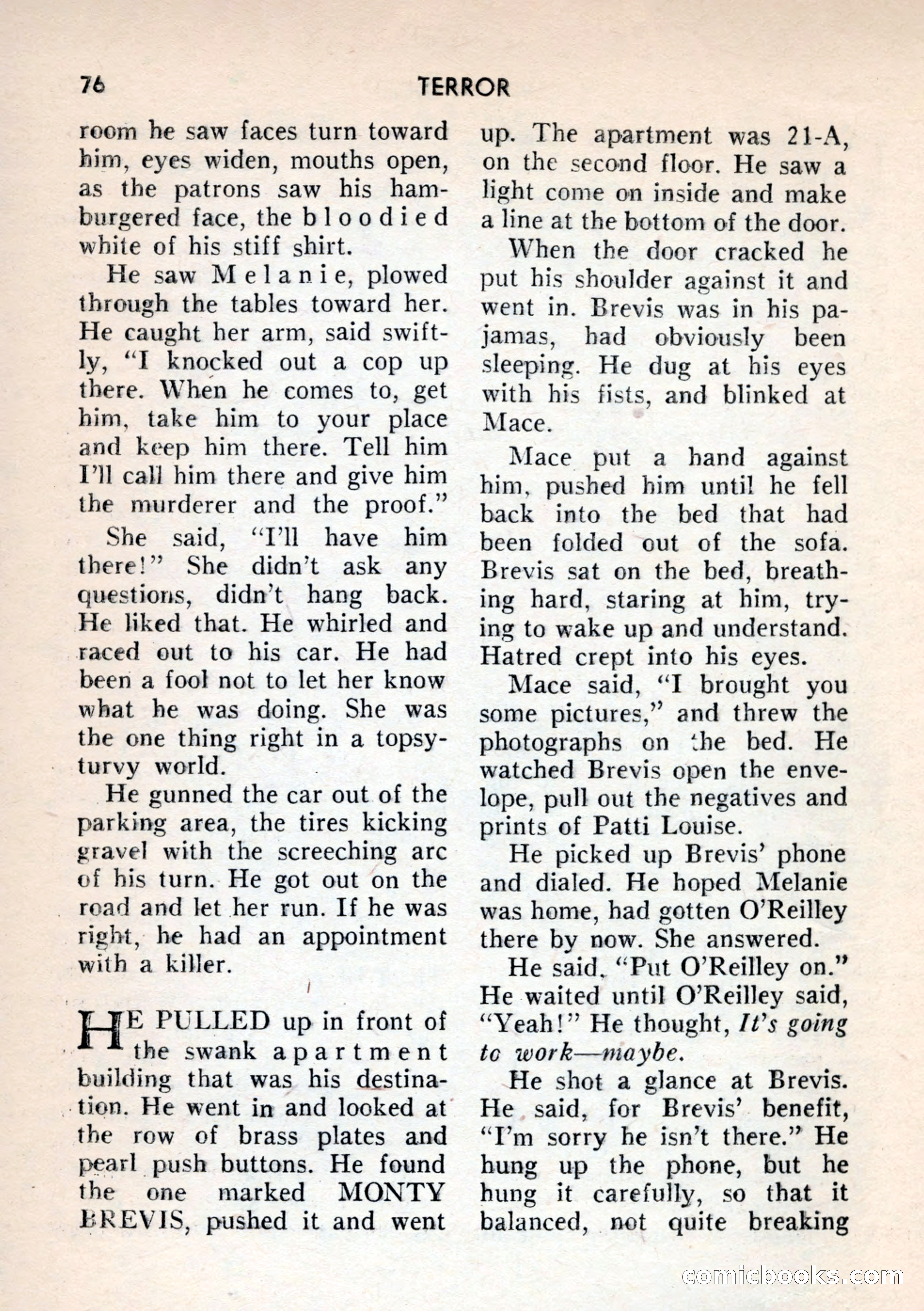 Terror Detective Story Magazine, October 1956 — page 78 of 132
