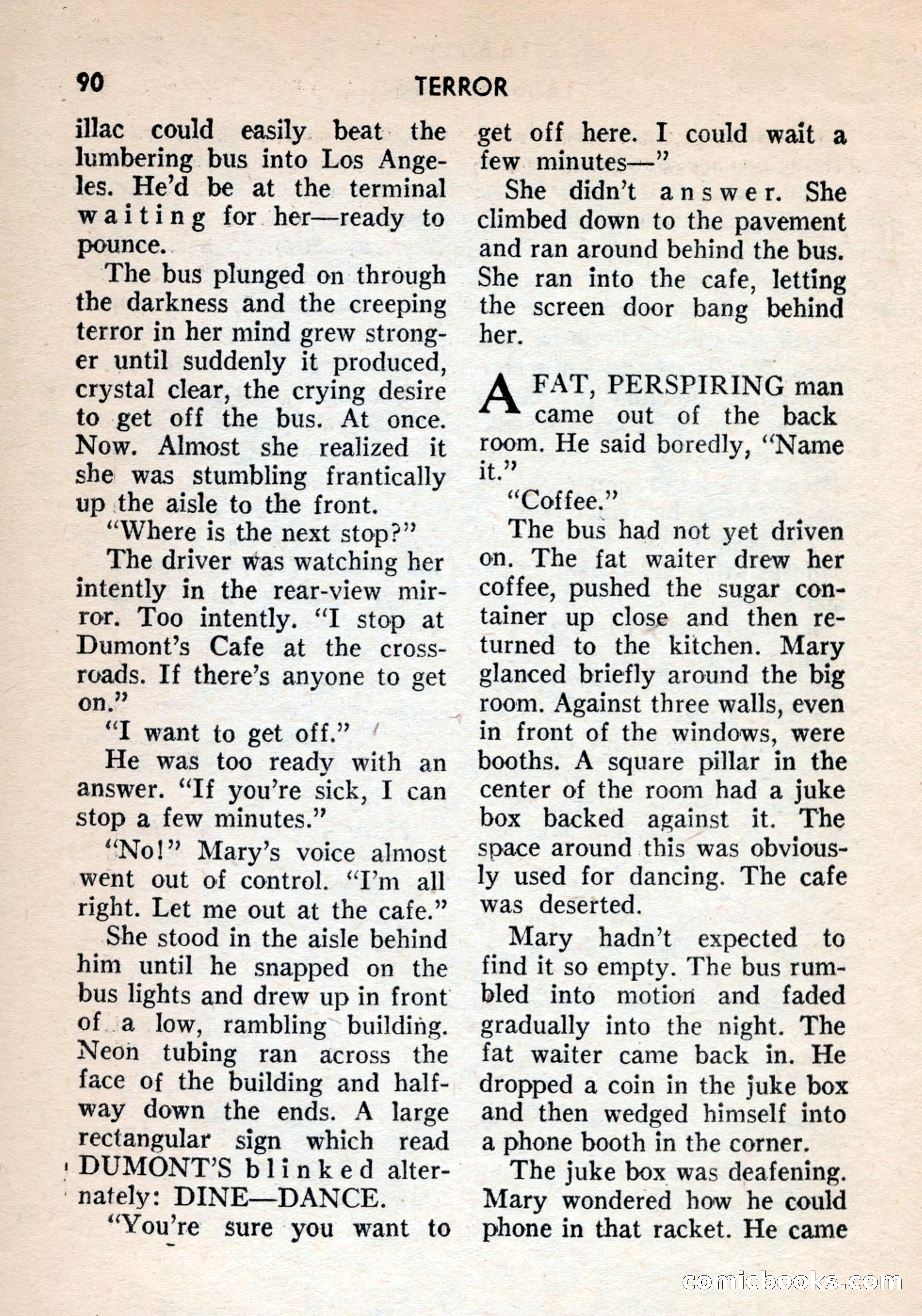 Terror Detective Story Magazine, October 1956 — page 92 of 132