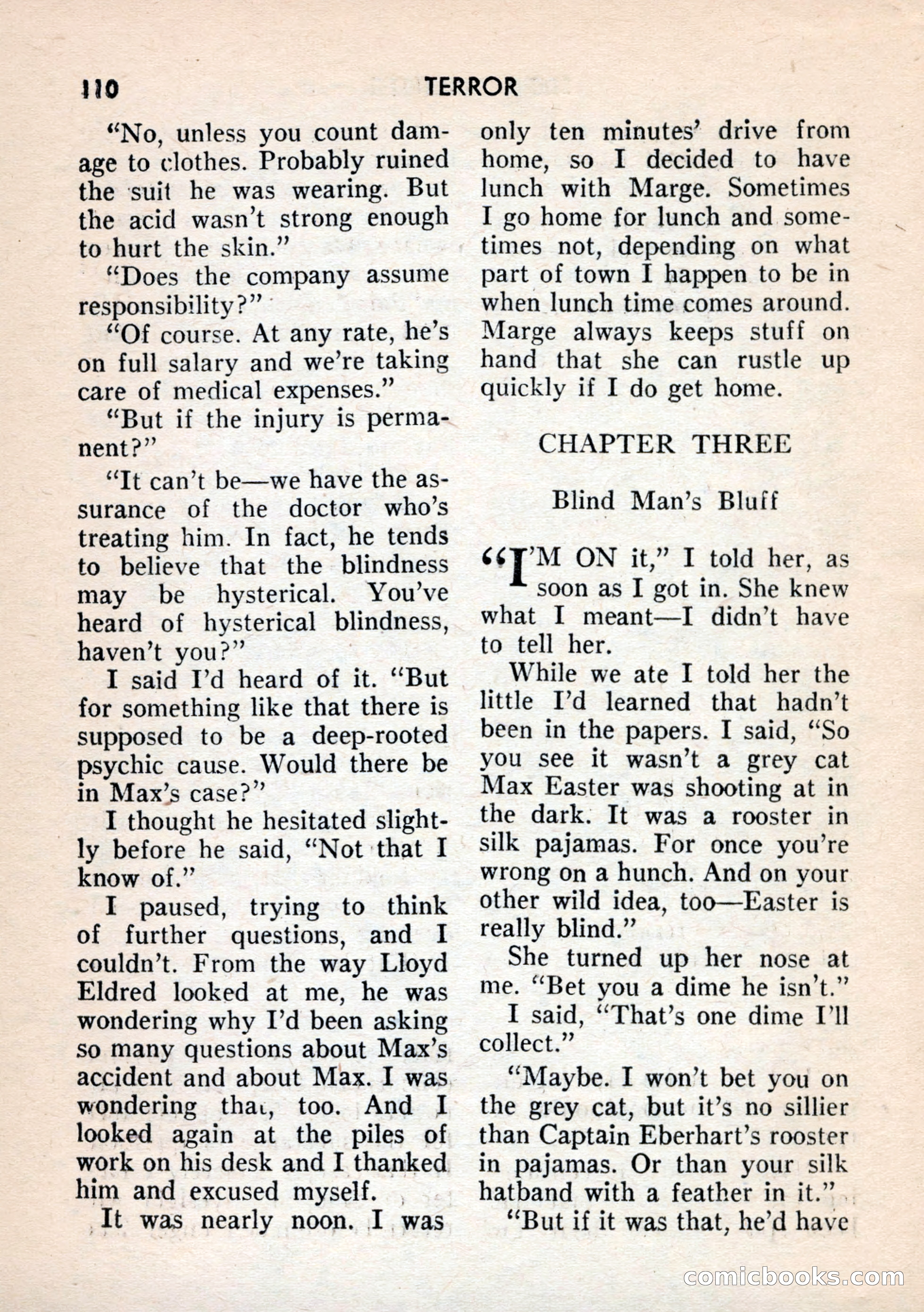 Terror Detective Story Magazine, October 1956 — page 112 of 132