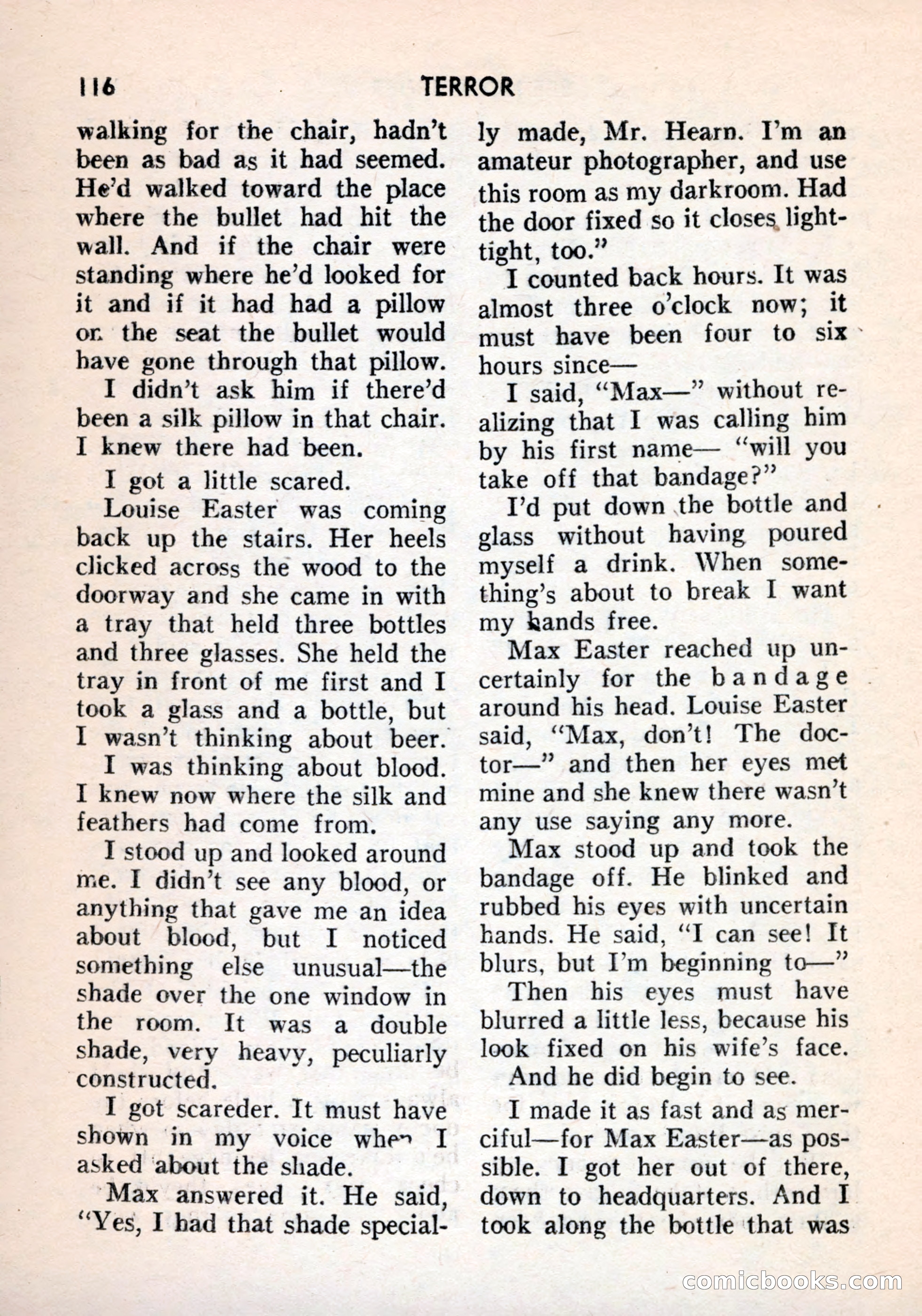 Terror Detective Story Magazine, October 1956 — page 118 of 132