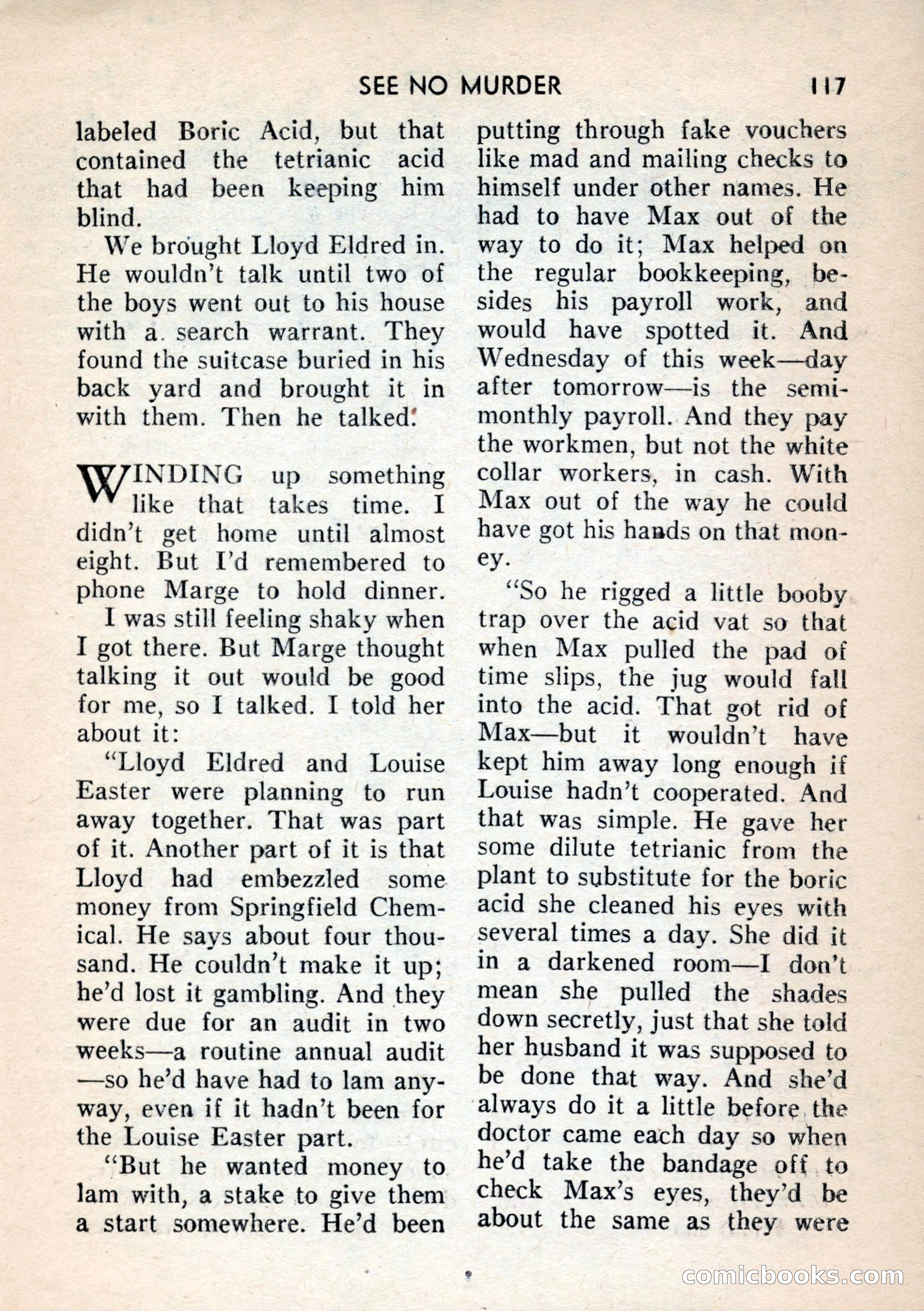 Terror Detective Story Magazine, October 1956 — page 119 of 132