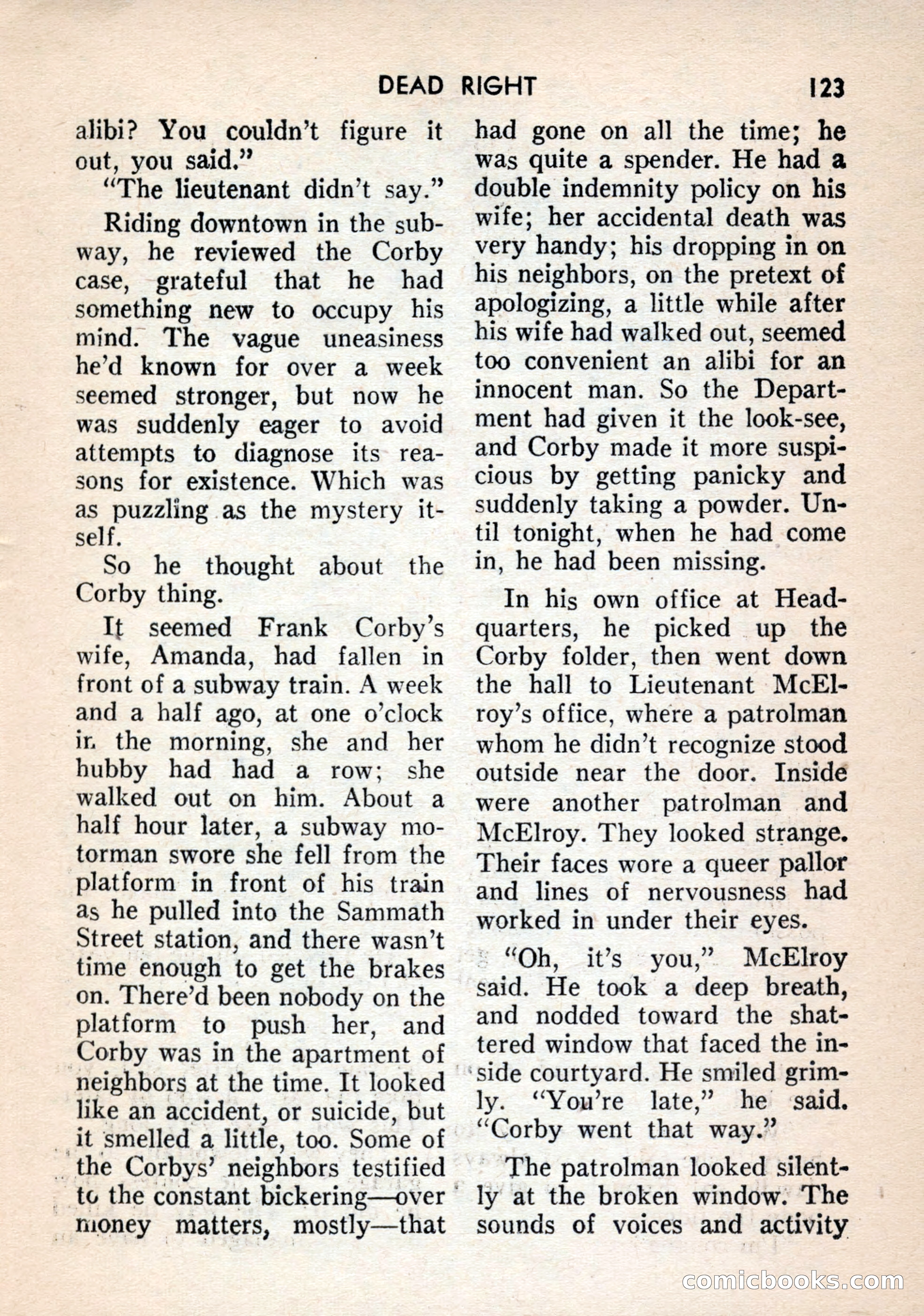 Terror Detective Story Magazine, October 1956 — page 125 of 132