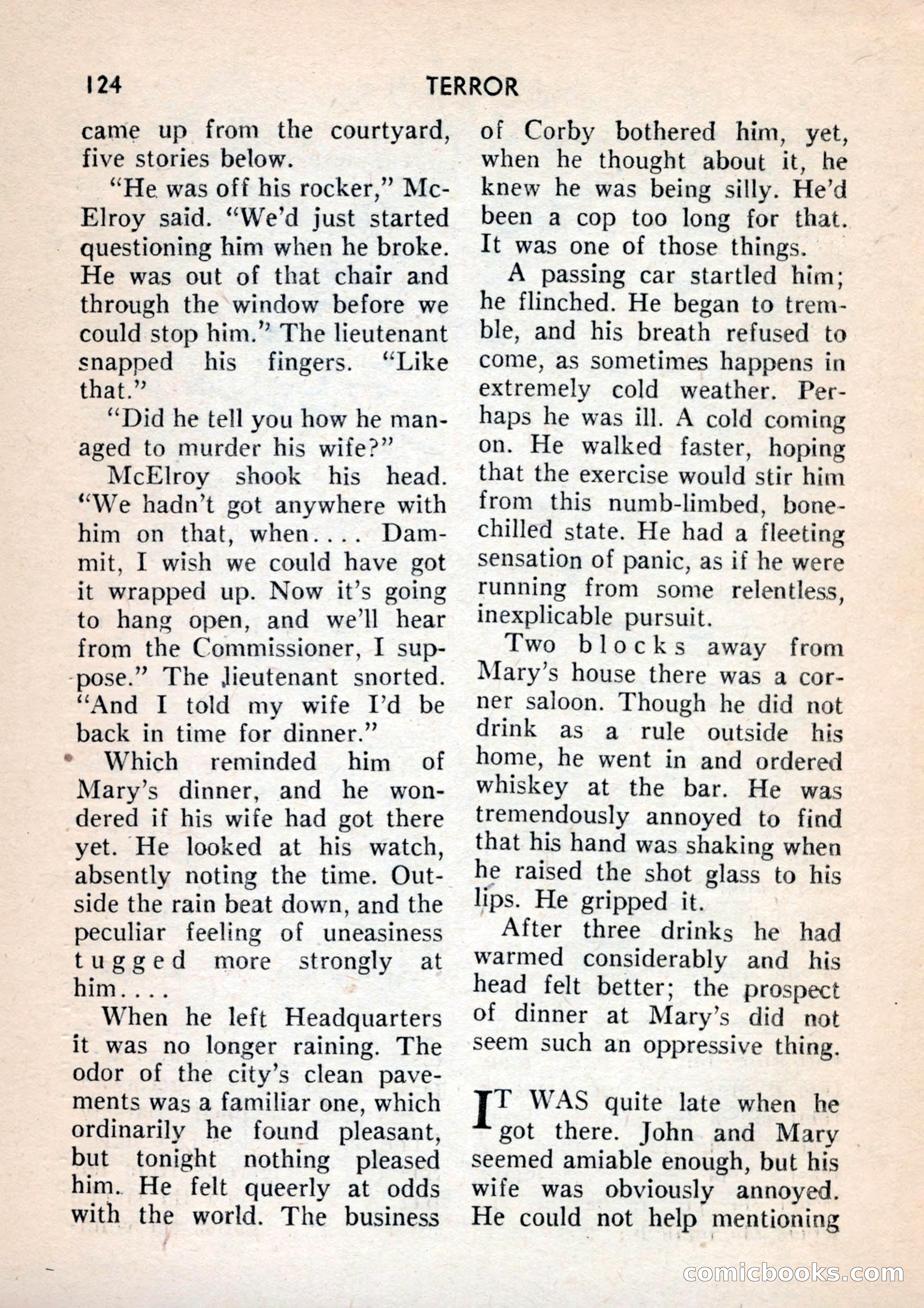 Terror Detective Story Magazine, October 1956 — page 126 of 132